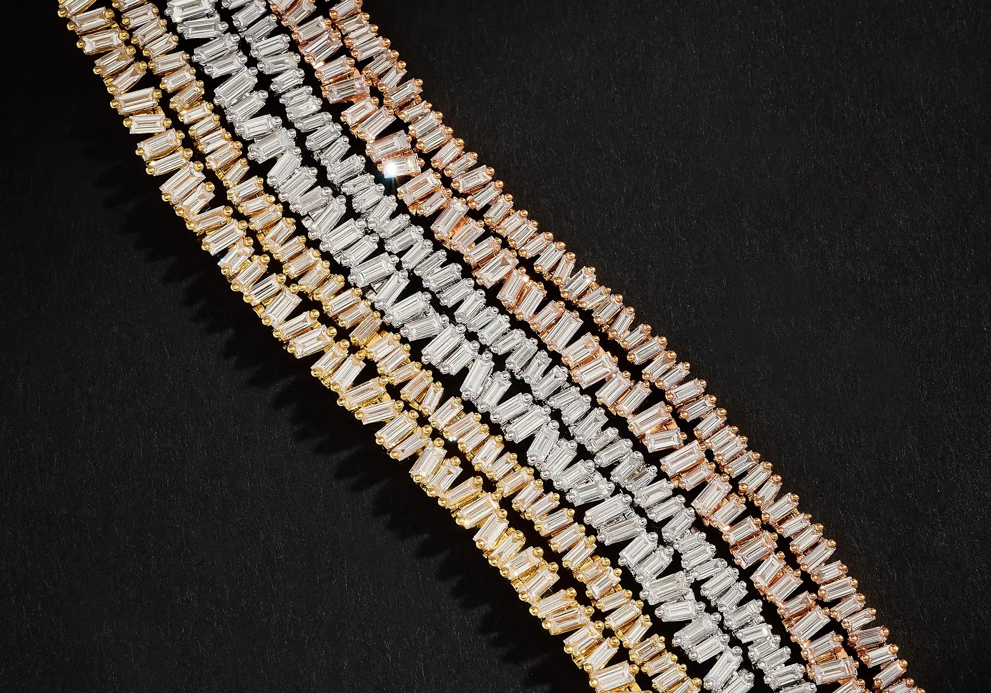 18k baguette diamond tennis bracelet