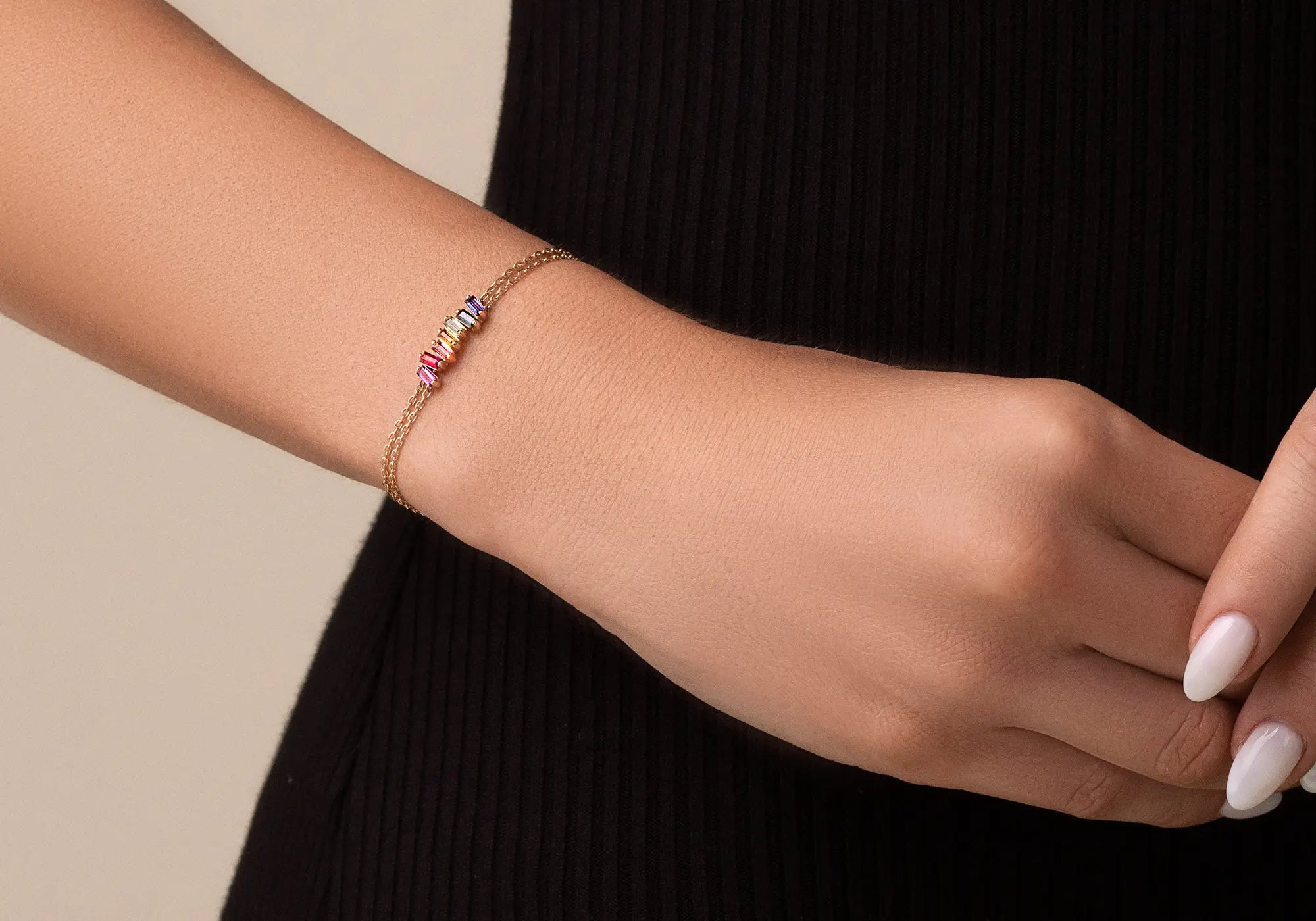 Suzanne Kalan Rainbow Pulley Bracelet in 14k gold