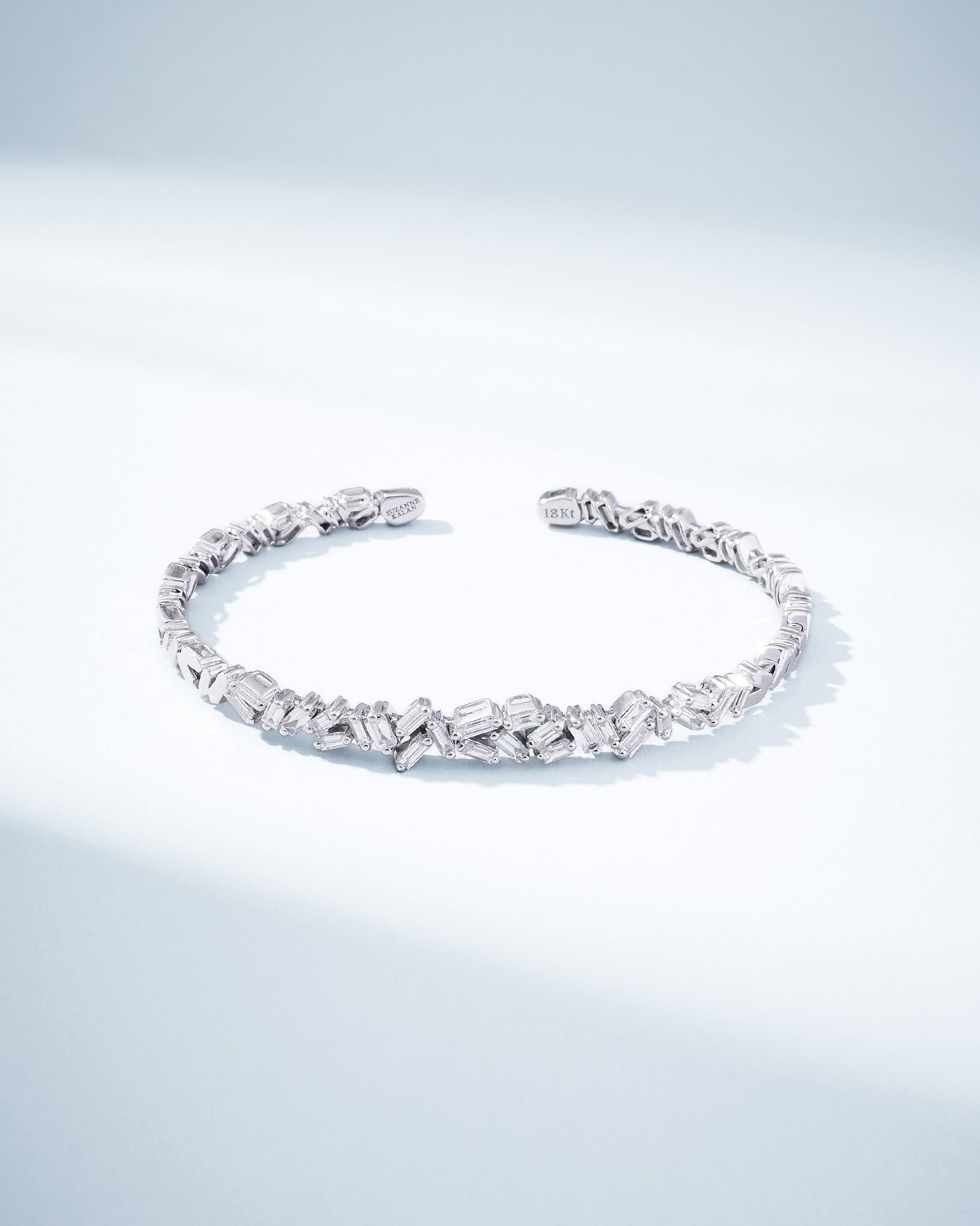 Suzanne Kalan Classic Diamond Cluster Bangle in 18k white gold