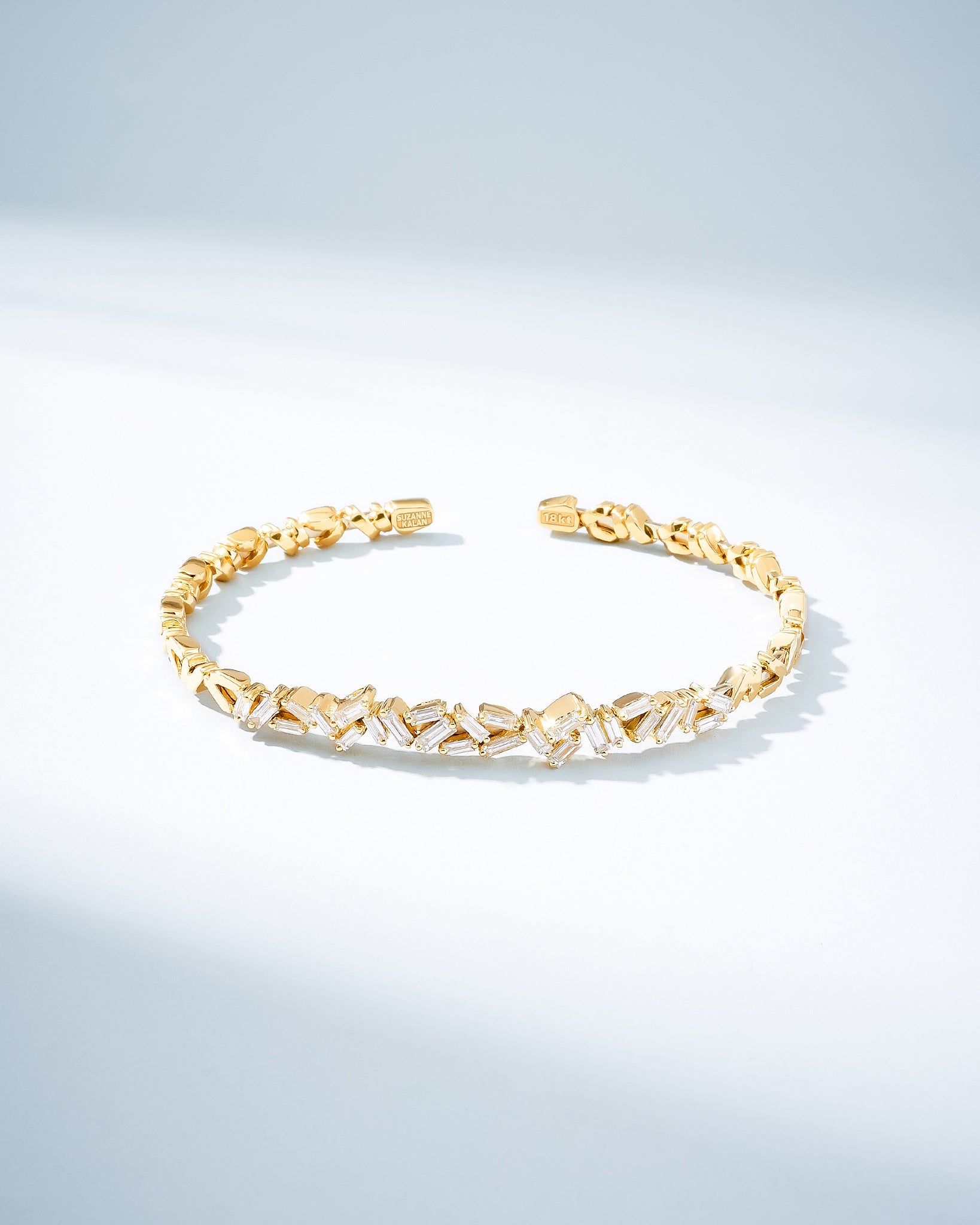 Suzanne Kalan Classic Diamond Cluster Bangle in 18k yellow gold