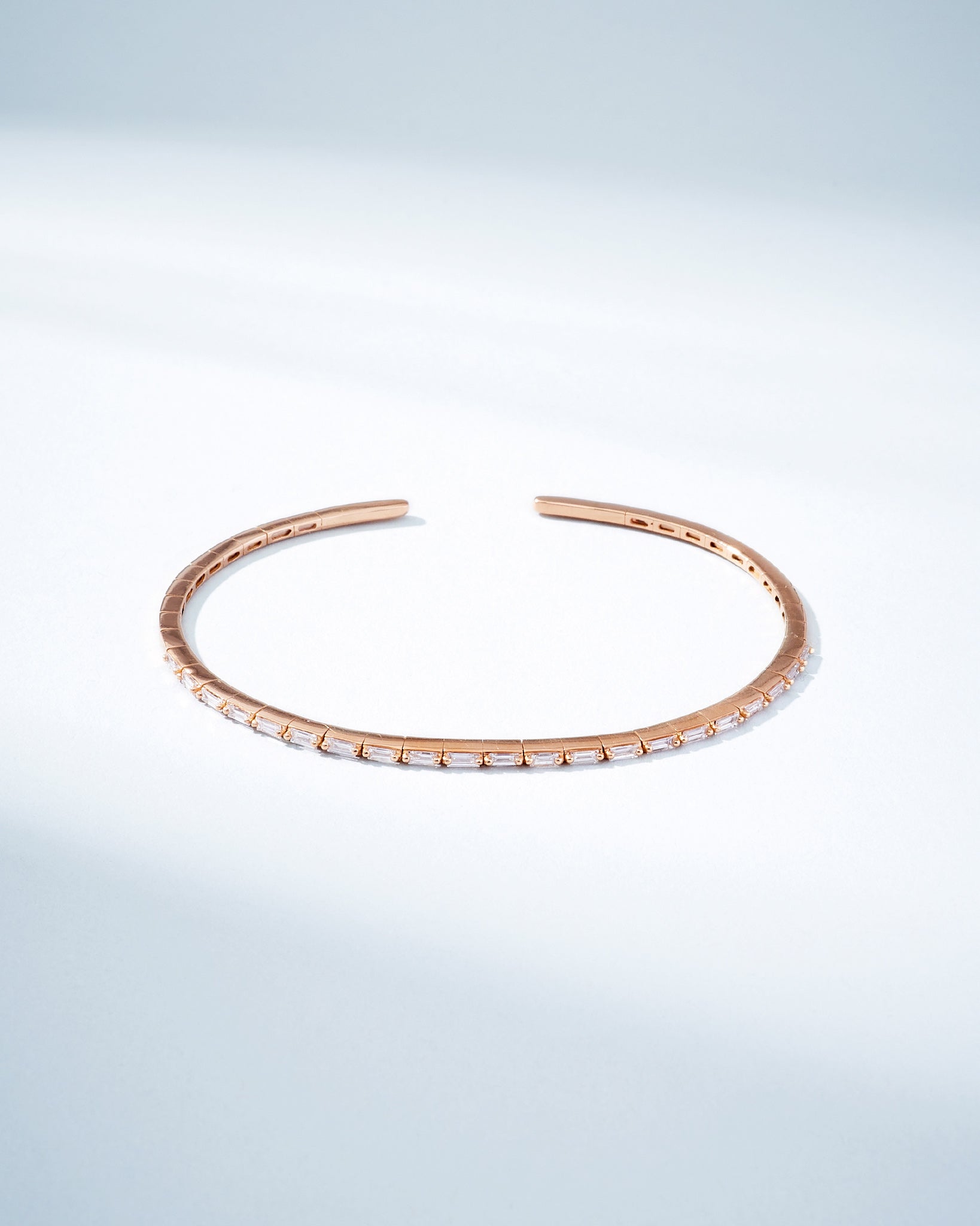 Suzanne Kalan Classic Diamond Thin Bangle in 18k rose gold