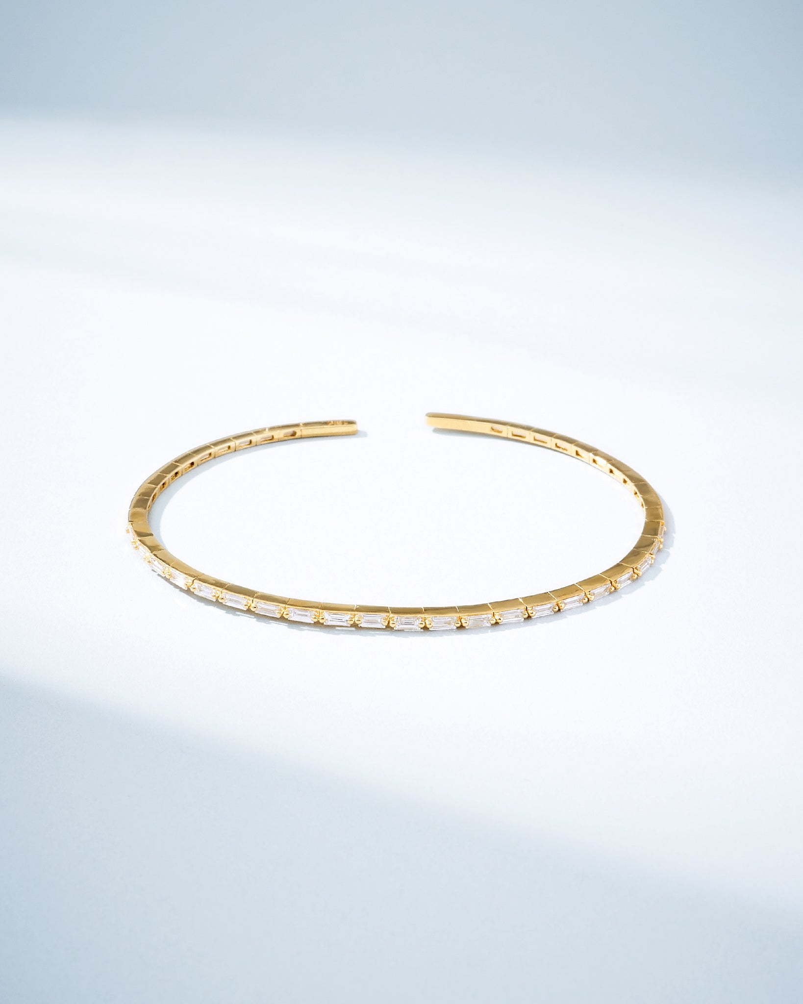 Suzanne Kalan Classic Diamond Thin Bangle in 18k yellow gold