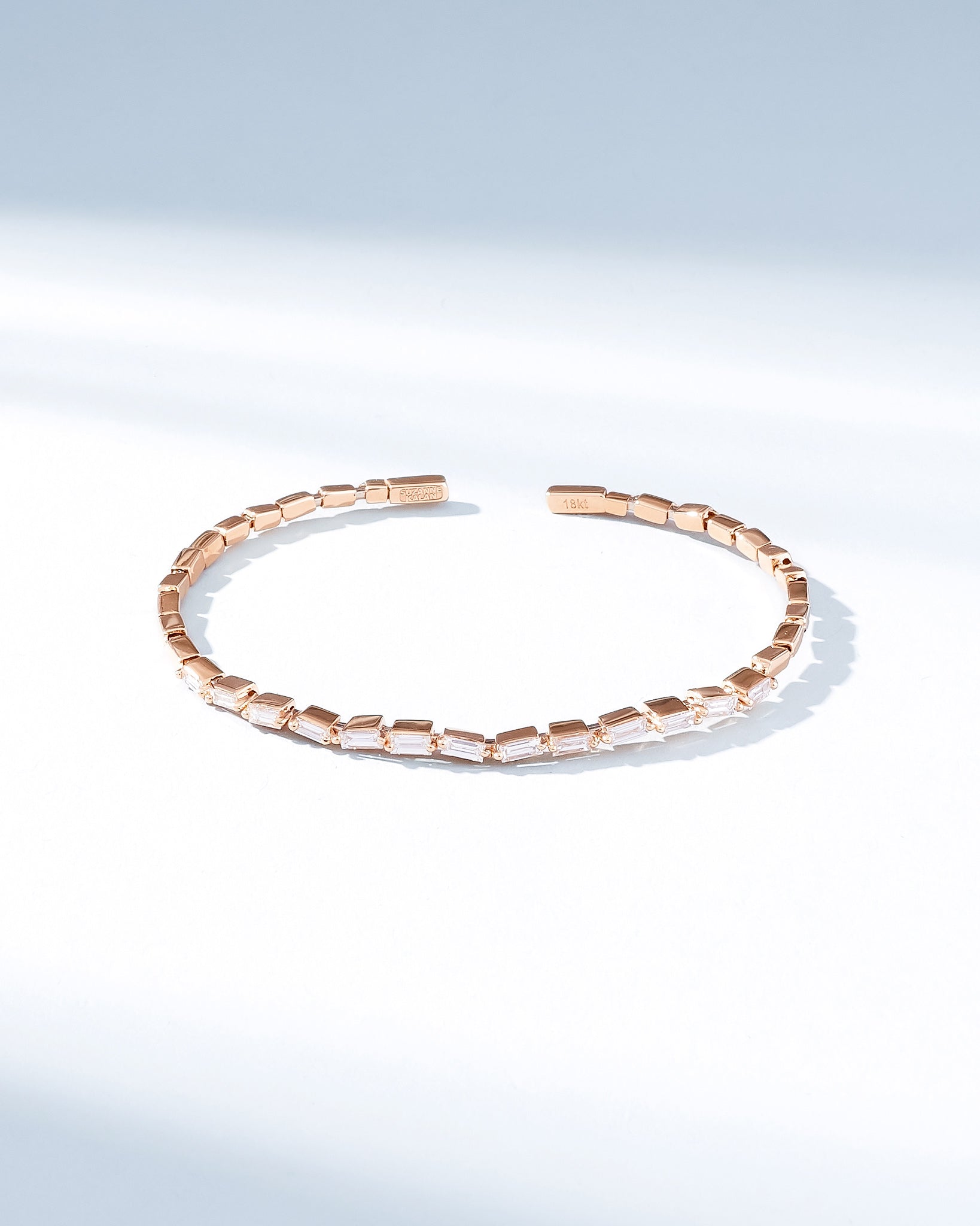 Suzanne Kalan Bold Thin Diamond Bangle in 18k rose gold