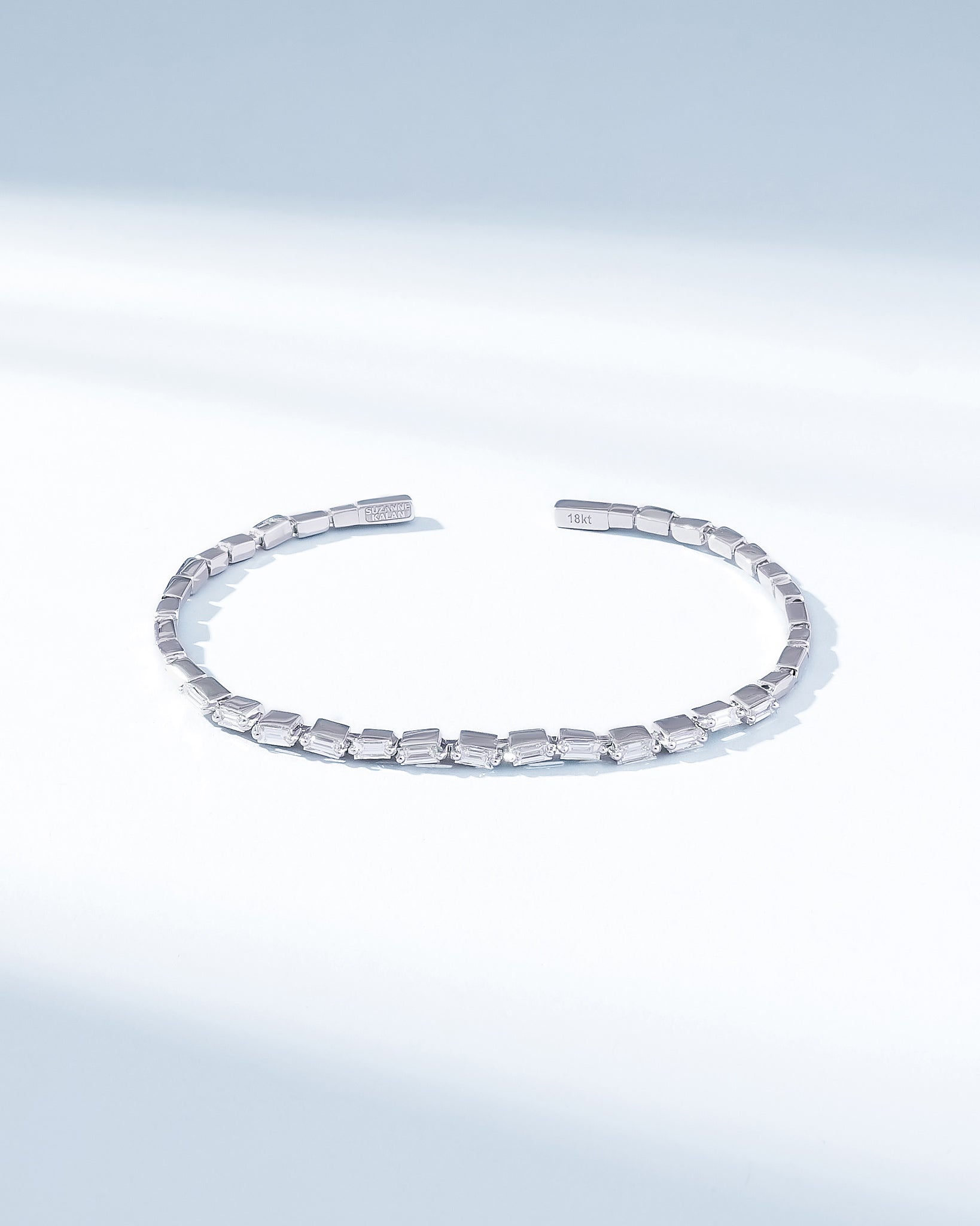 Suzanne Kalan Bold Thin Diamond Bangle in 18k white gold