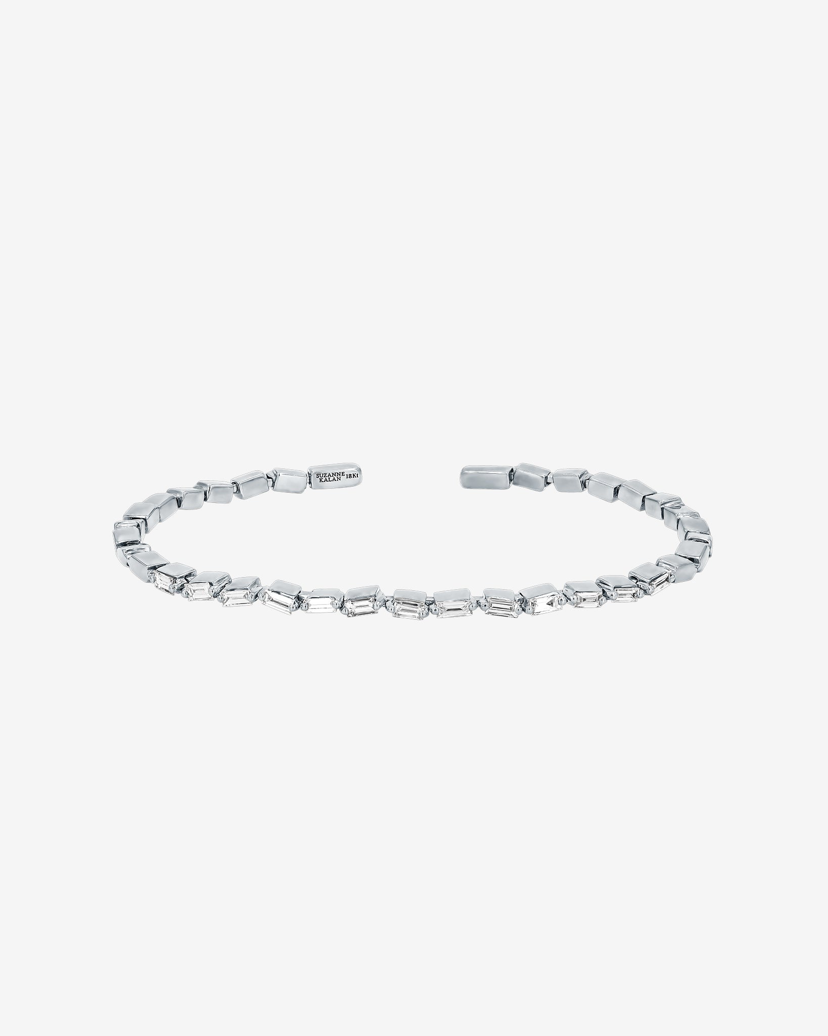 Suzanne Kalan Bold Thin Diamond Bangle in 18k white gold