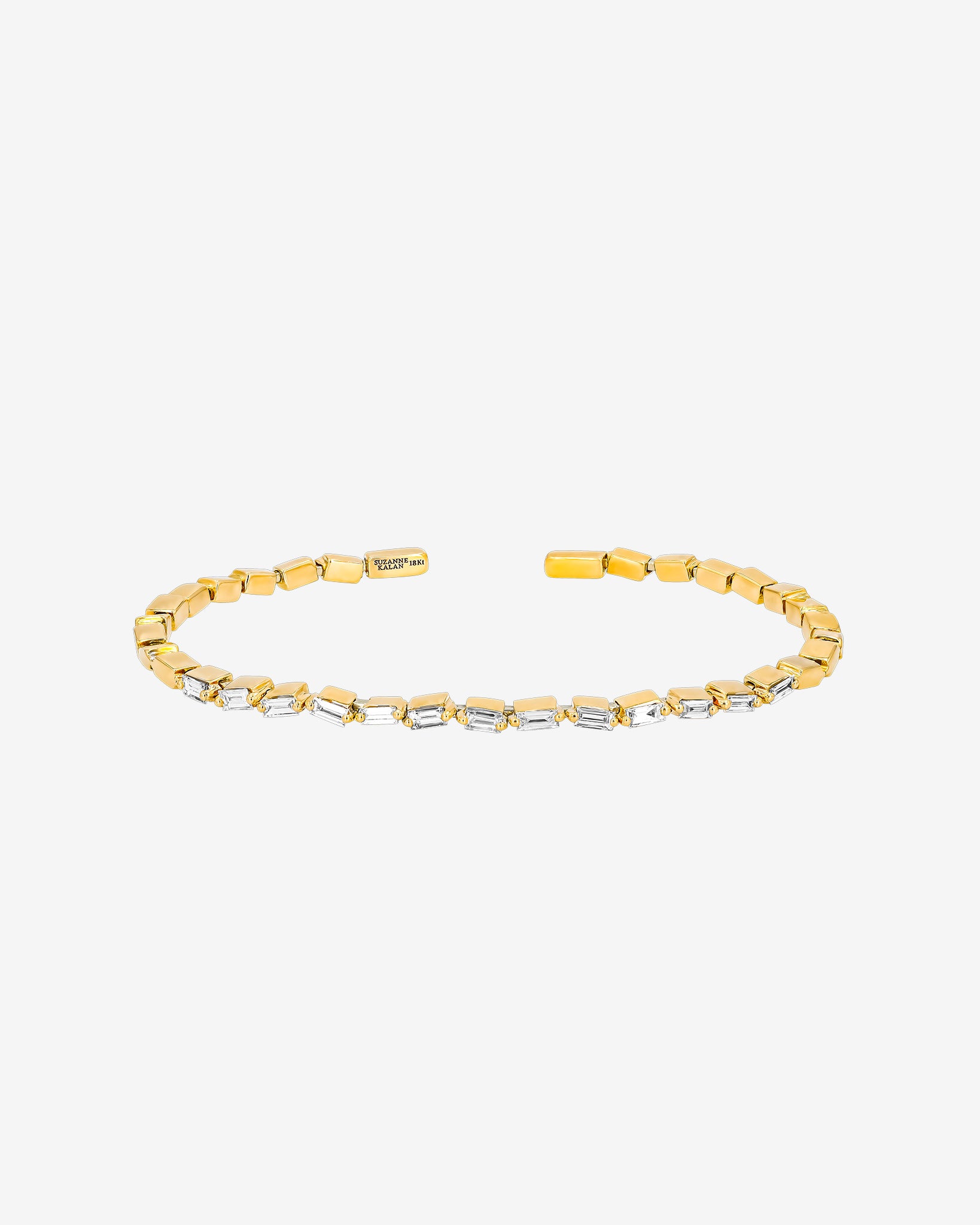 Suzanne Kalan Bold Thin Diamond Bangle in 18k yellow gold