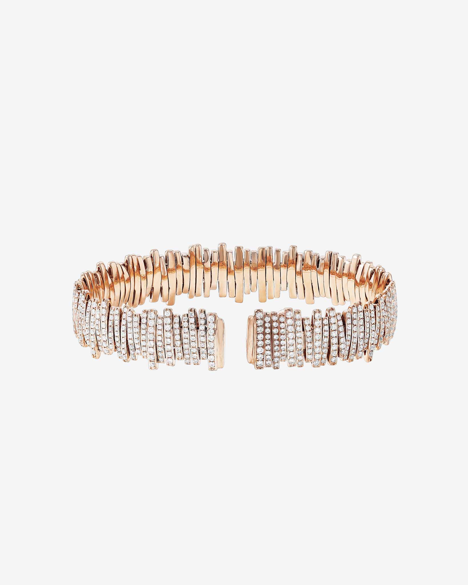 Suzanne Kalan Classic Gold Full Pave Milli Bangle in 18k rose gold