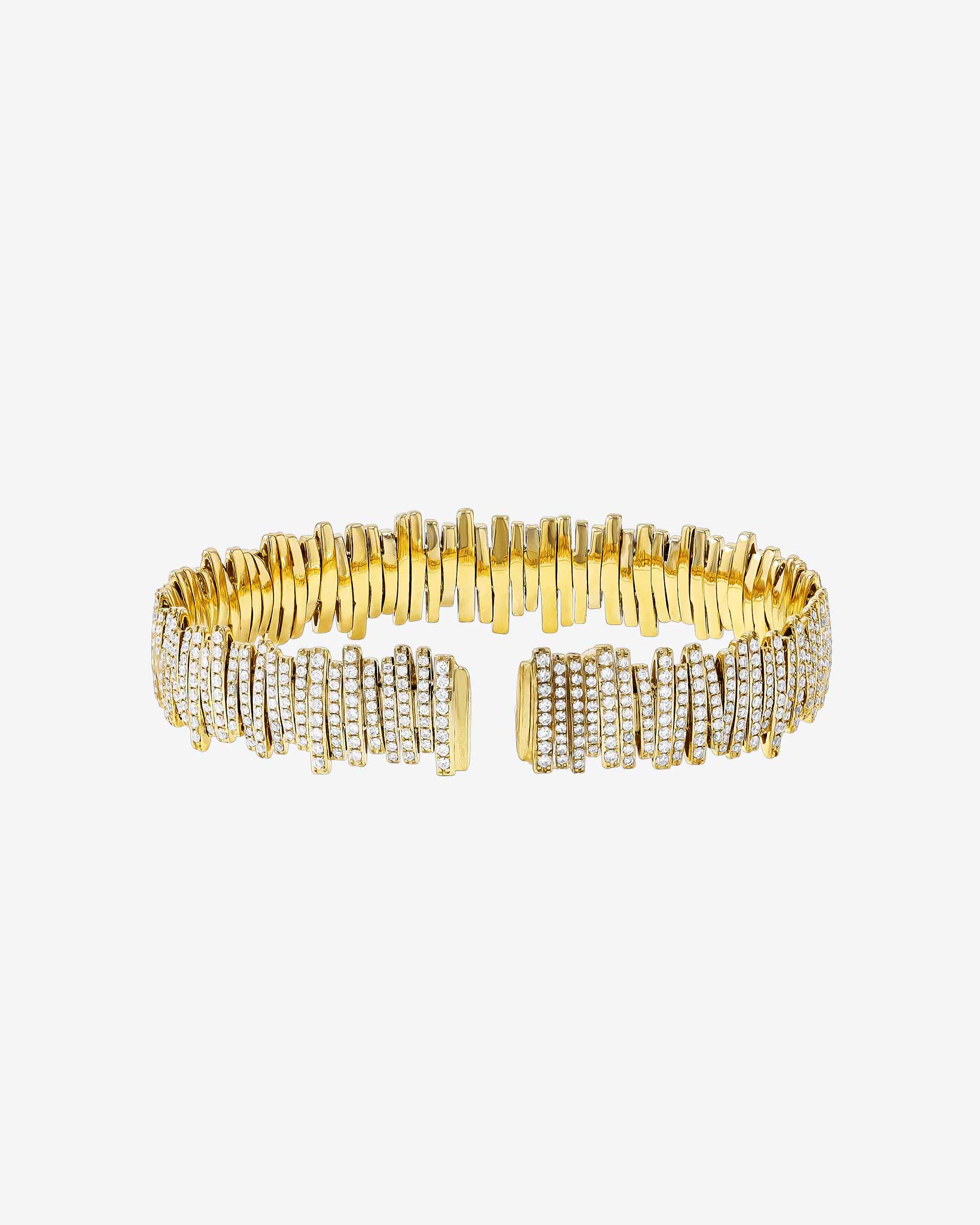 Suzanne Kalan Classic Gold Full Pave Milli Bangle in 18k yellow gold