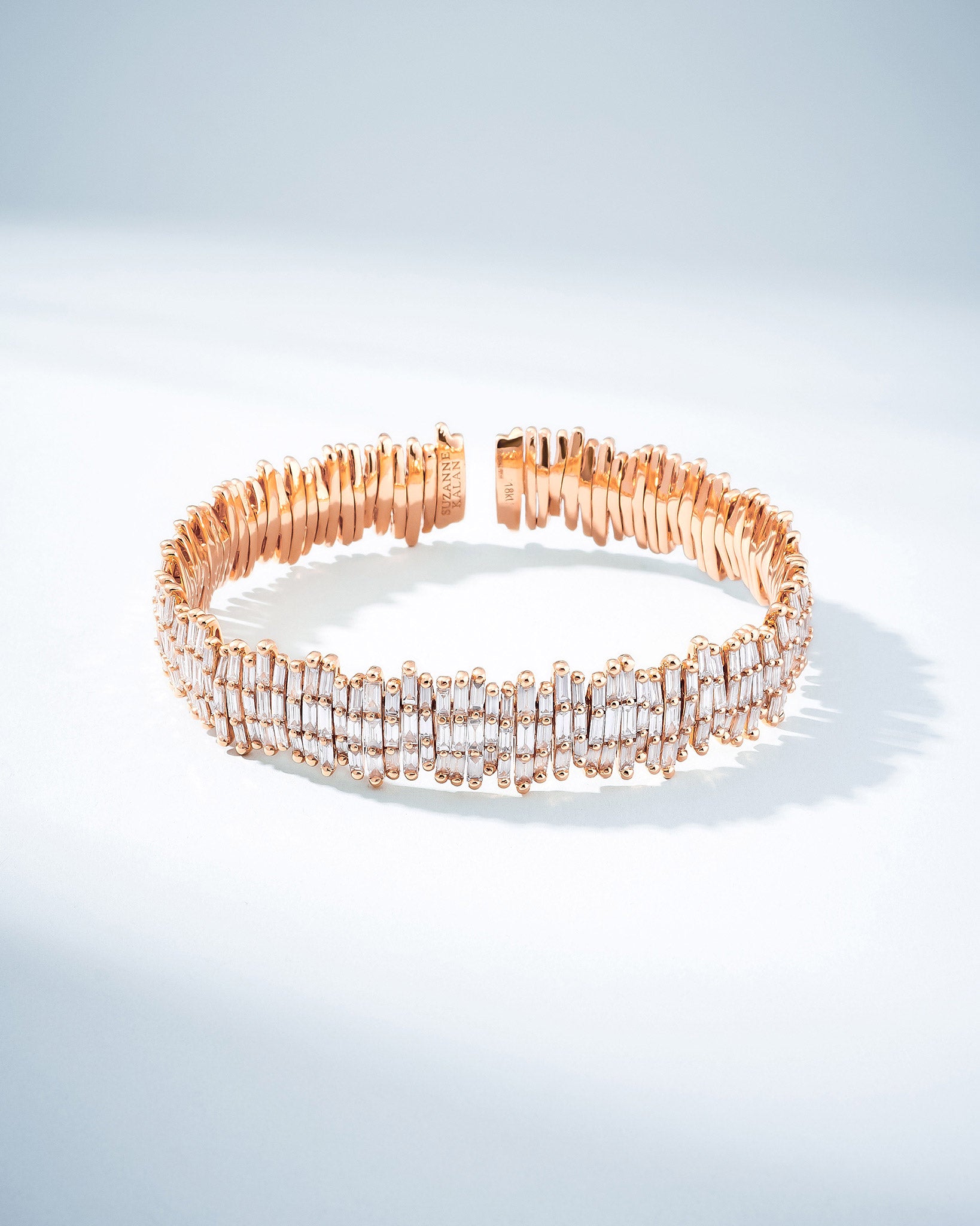 Suzanne Kalan Classic Gold Full Baguette Milli Bangle in 18k rose gold