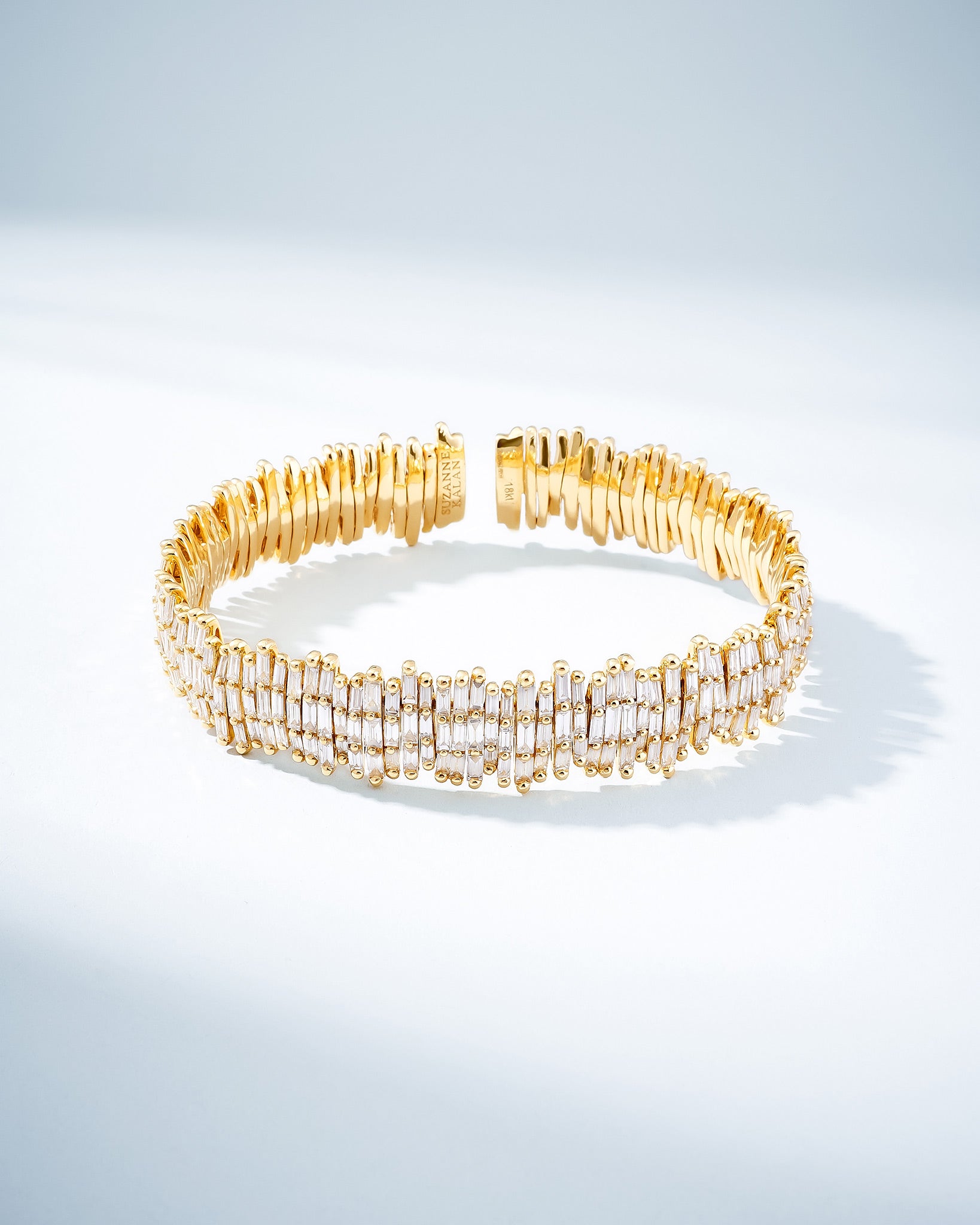 Suzanne Kalan Classic Gold Full Baguette Milli Bangle in 18k yellow gold
