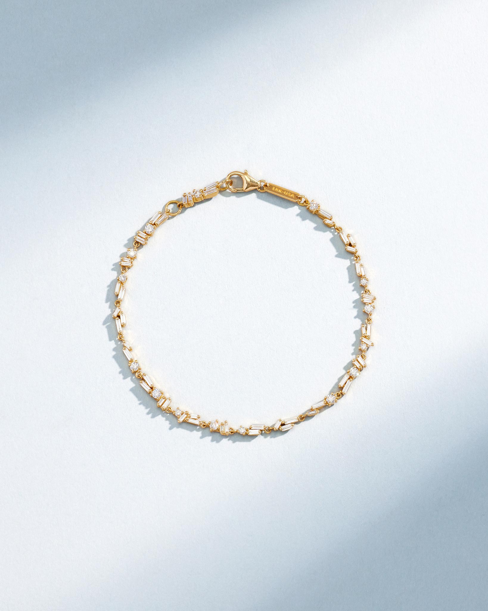 Suzanne Kalan Classic Diamond Chain Tennis Bracelet in 18k yellow gold