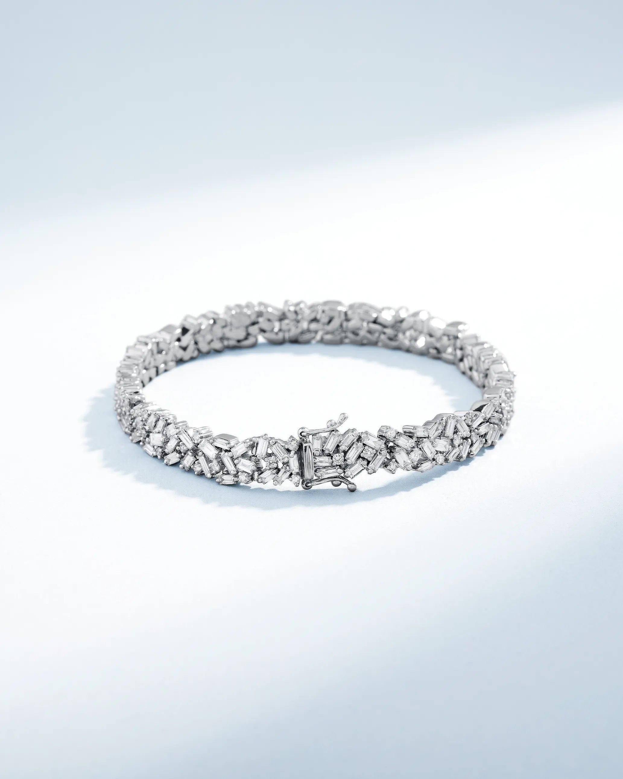 Suzanne Kalan Classic Diamond Midi Sparkler Tennis Bracelet in 18k white gold