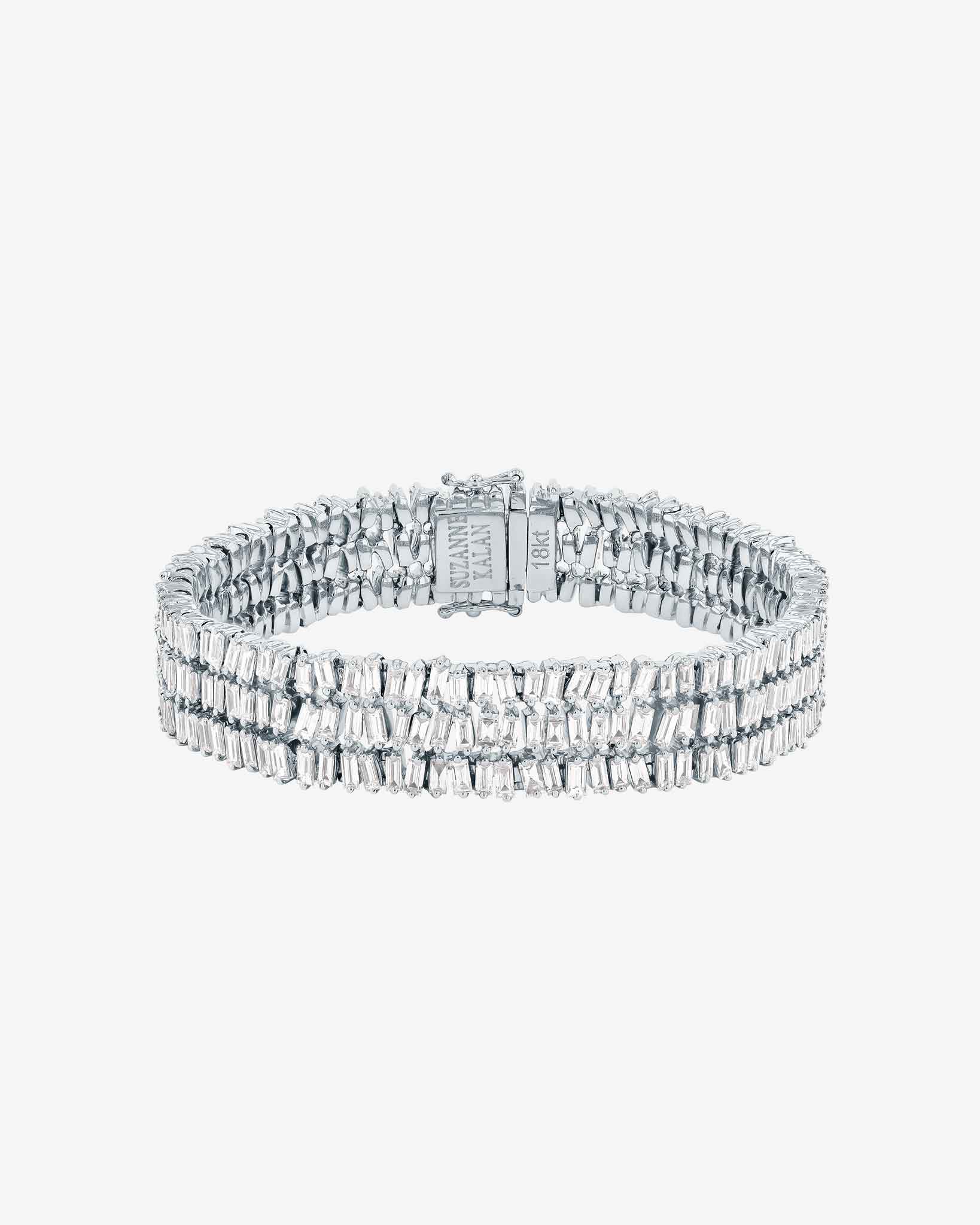 Suzanne Kalan Classic Diamond Triple Row Tennis Bracelet in 18k white gold