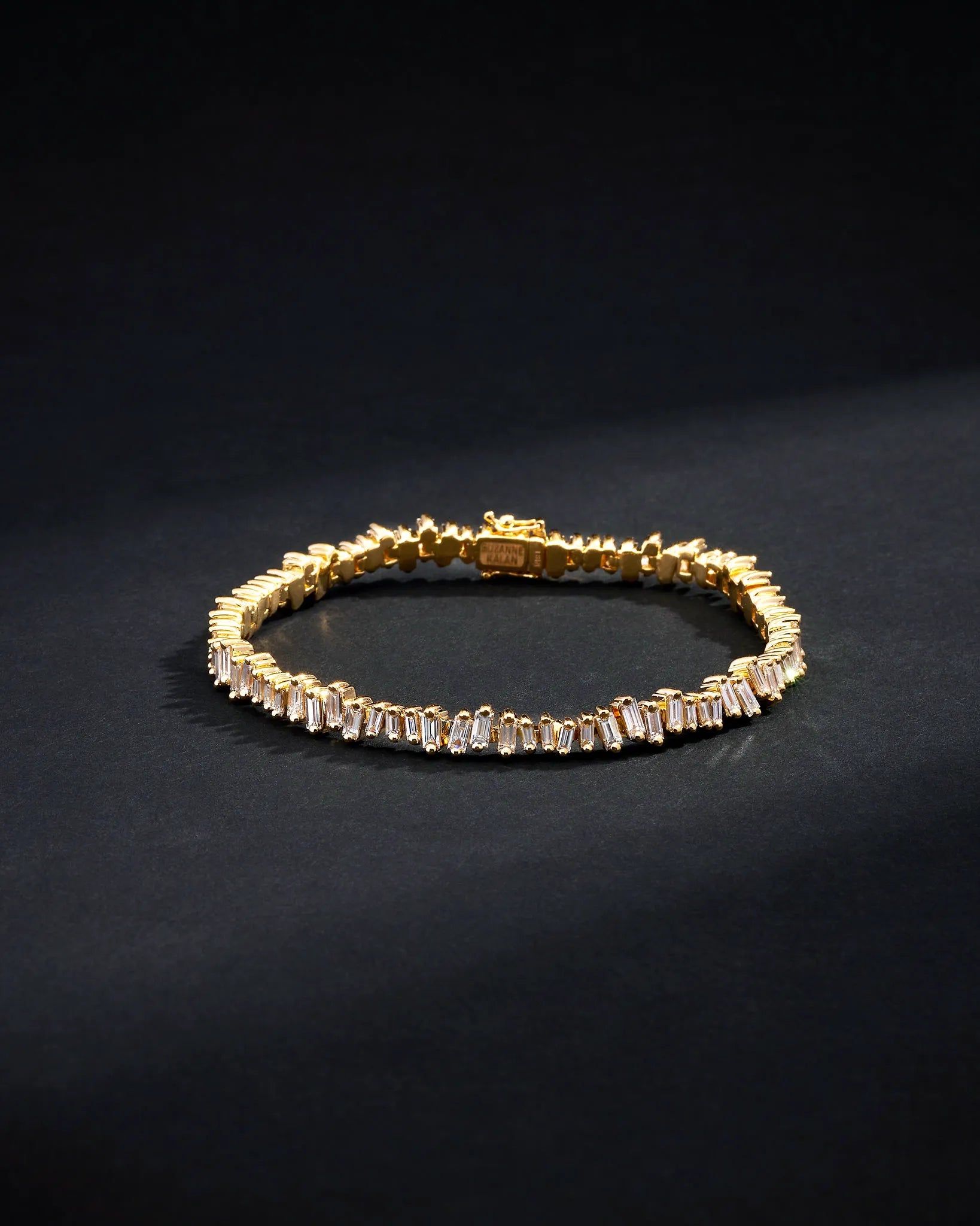 Suzanne Kalan Men's Bold Diamond Tennis Bracelet in 18k yellow gold