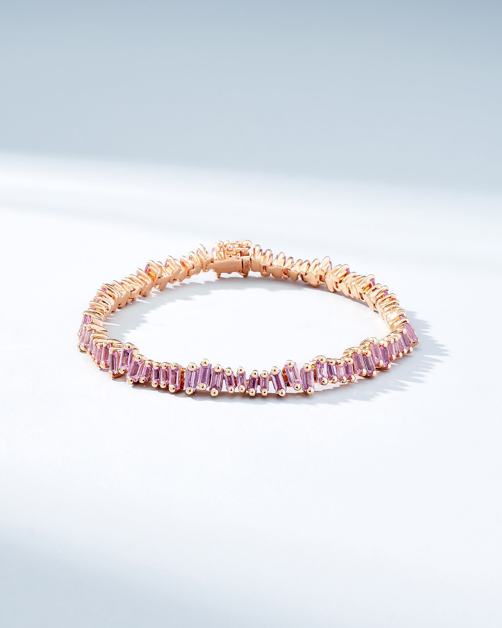 Suzanne Kalan Bold Pink Sapphire Tennis Bracelet in 18k rose gold