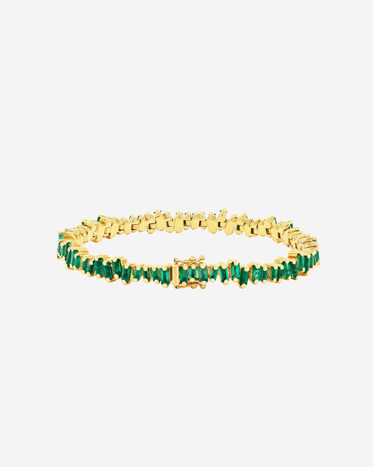 Suzanne Kalan Bold Emerald Tennis Bracelet in 18k yellow gold