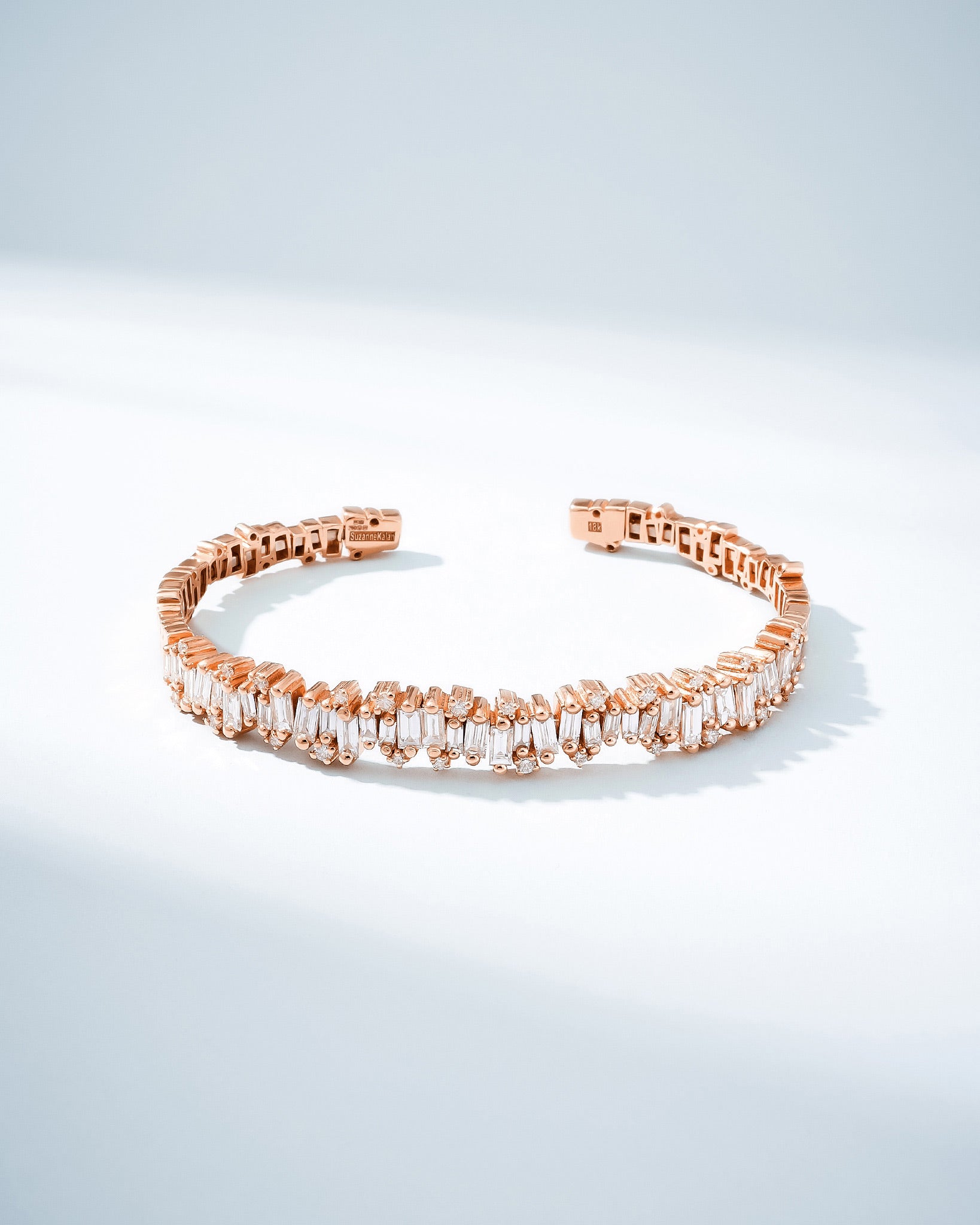 Suzanne Kalan Shimmer Audrey Diamond Bangle in 18k rose gold