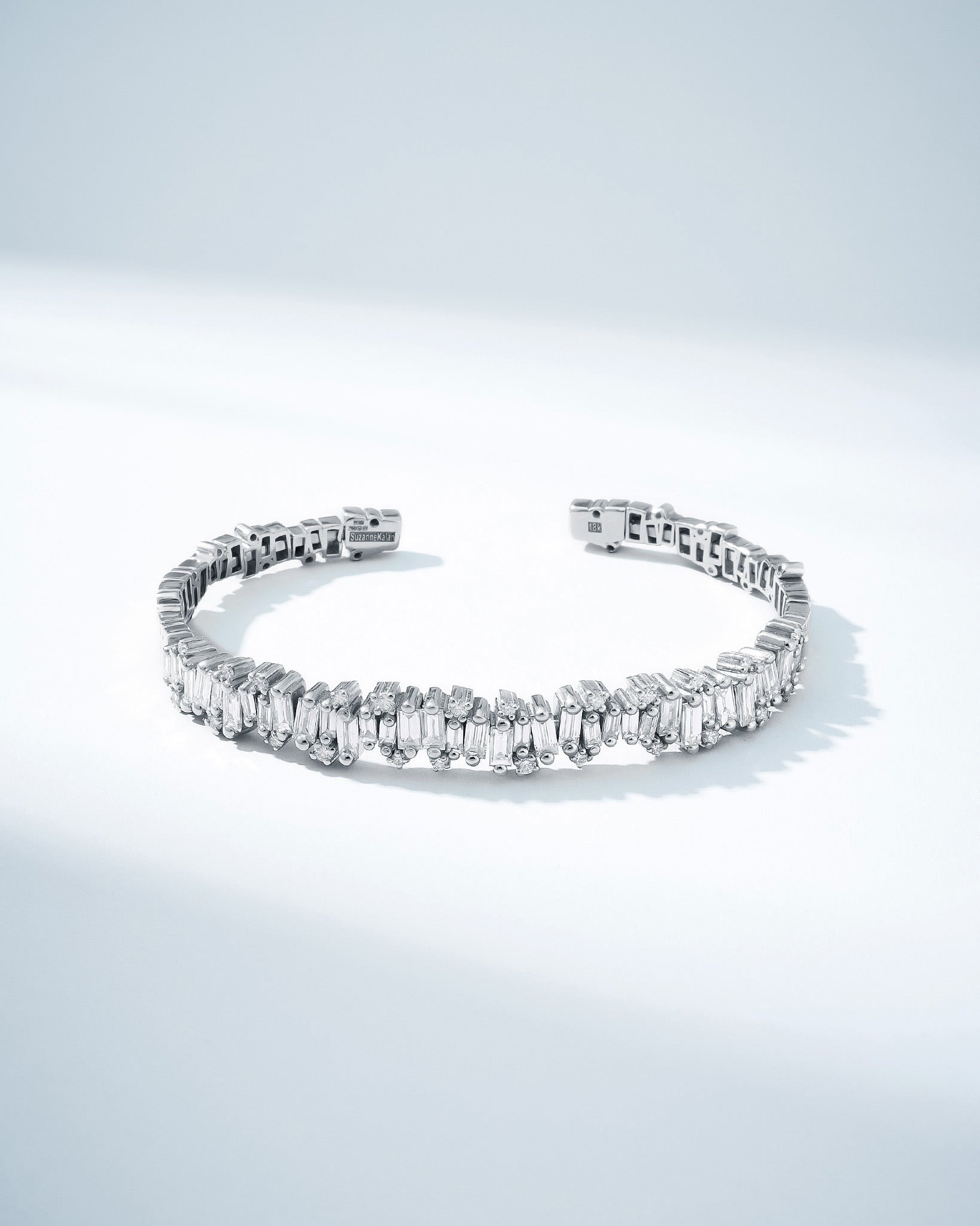 Suzanne Kalan Shimmer Audrey Diamond Bangle in 18k white gold