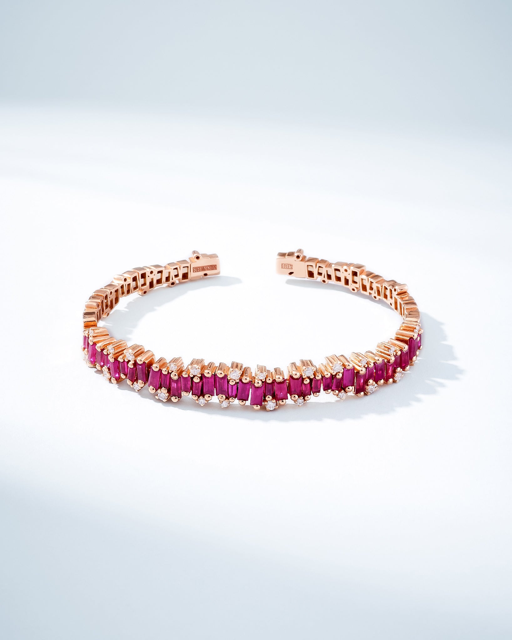 Suzanne Kalan Shimmer Audrey Ruby Bangle in 18k rose gold