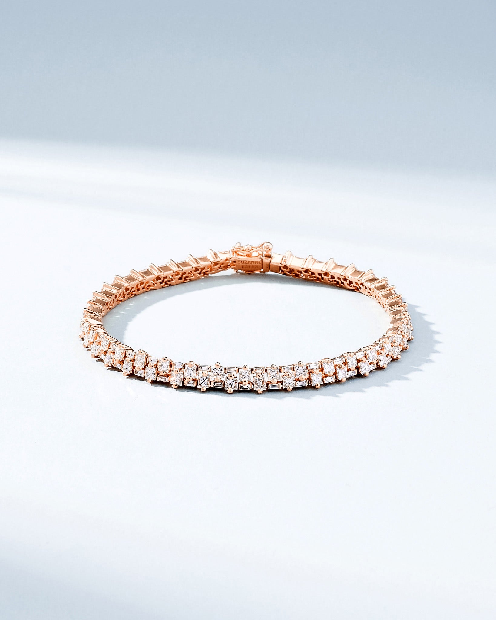 Suzanne Kalan Princess Mini Stack Diamond Tennis Bracelet in 18k rose gold