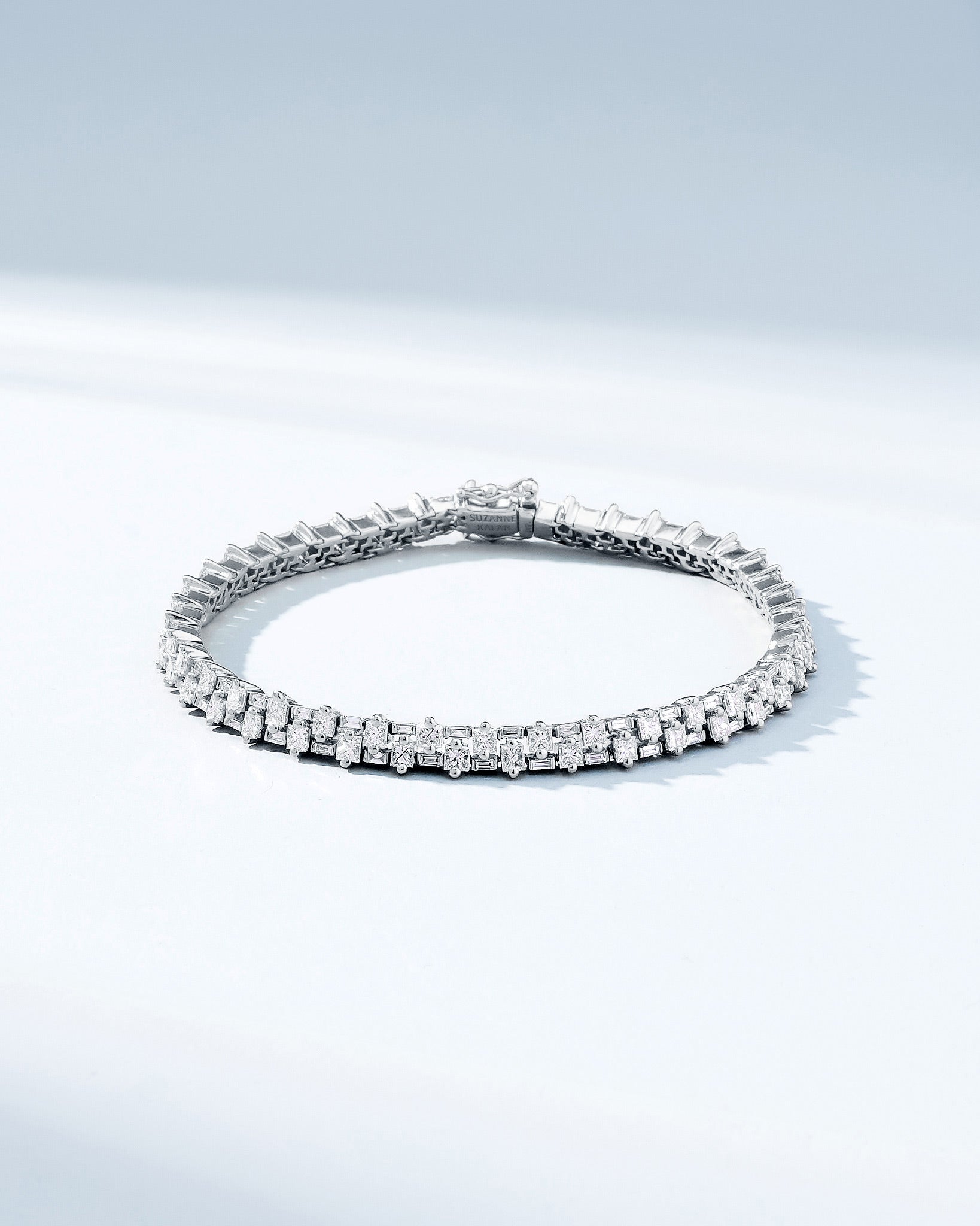 Suzanne Kalan Princess Mini Stack Diamond Tennis Bracelet in 18k white gold