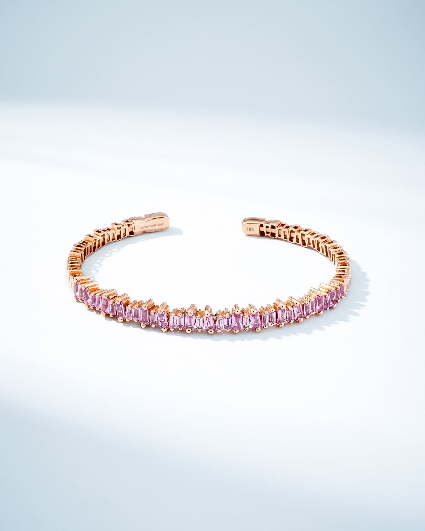 Suzanne Kalan Bold Pink Sapphire Bangle in 18k rose gold