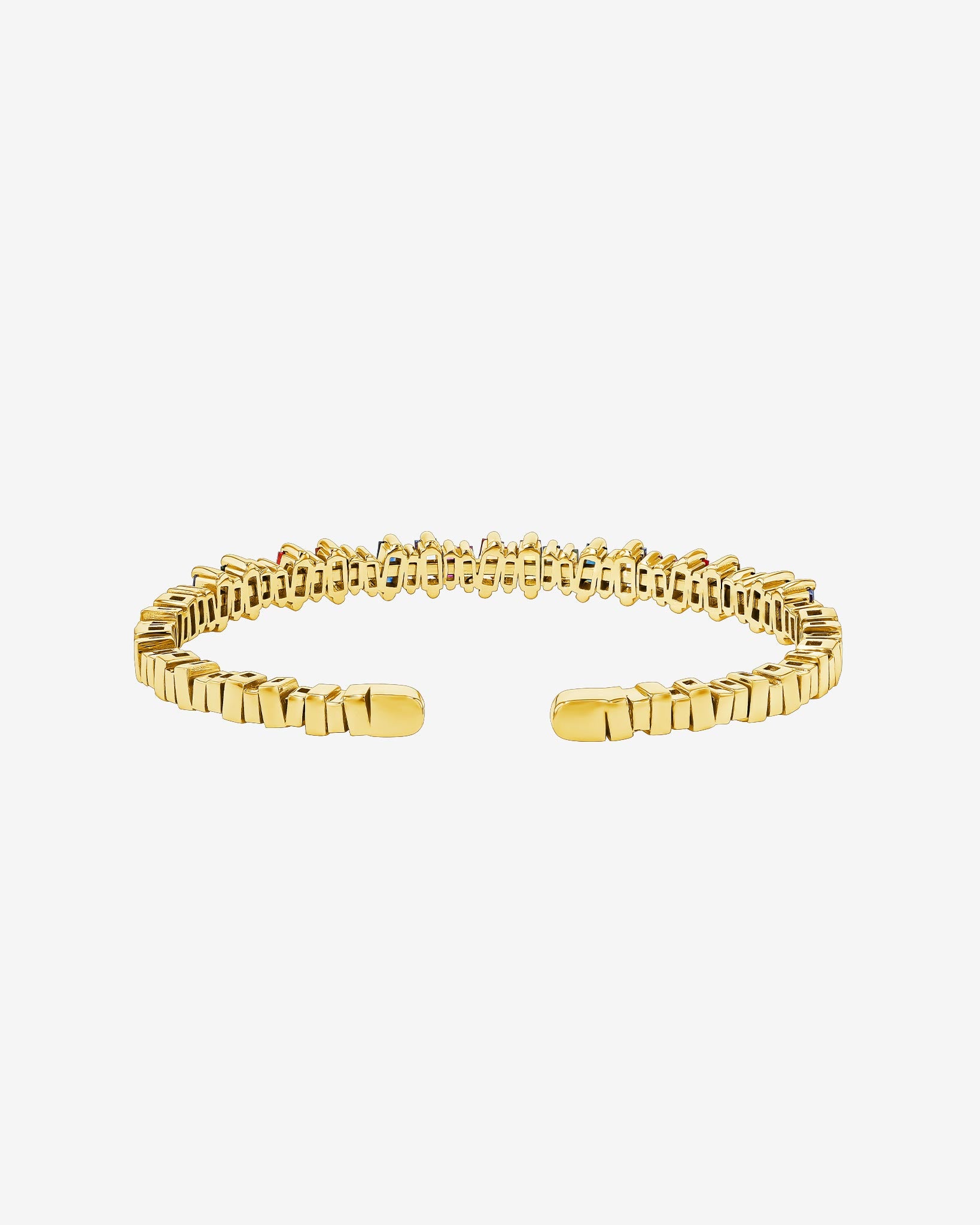 Suzanne Kalan Bold Rainbow Sapphire Bangle in 18k yellow gold
