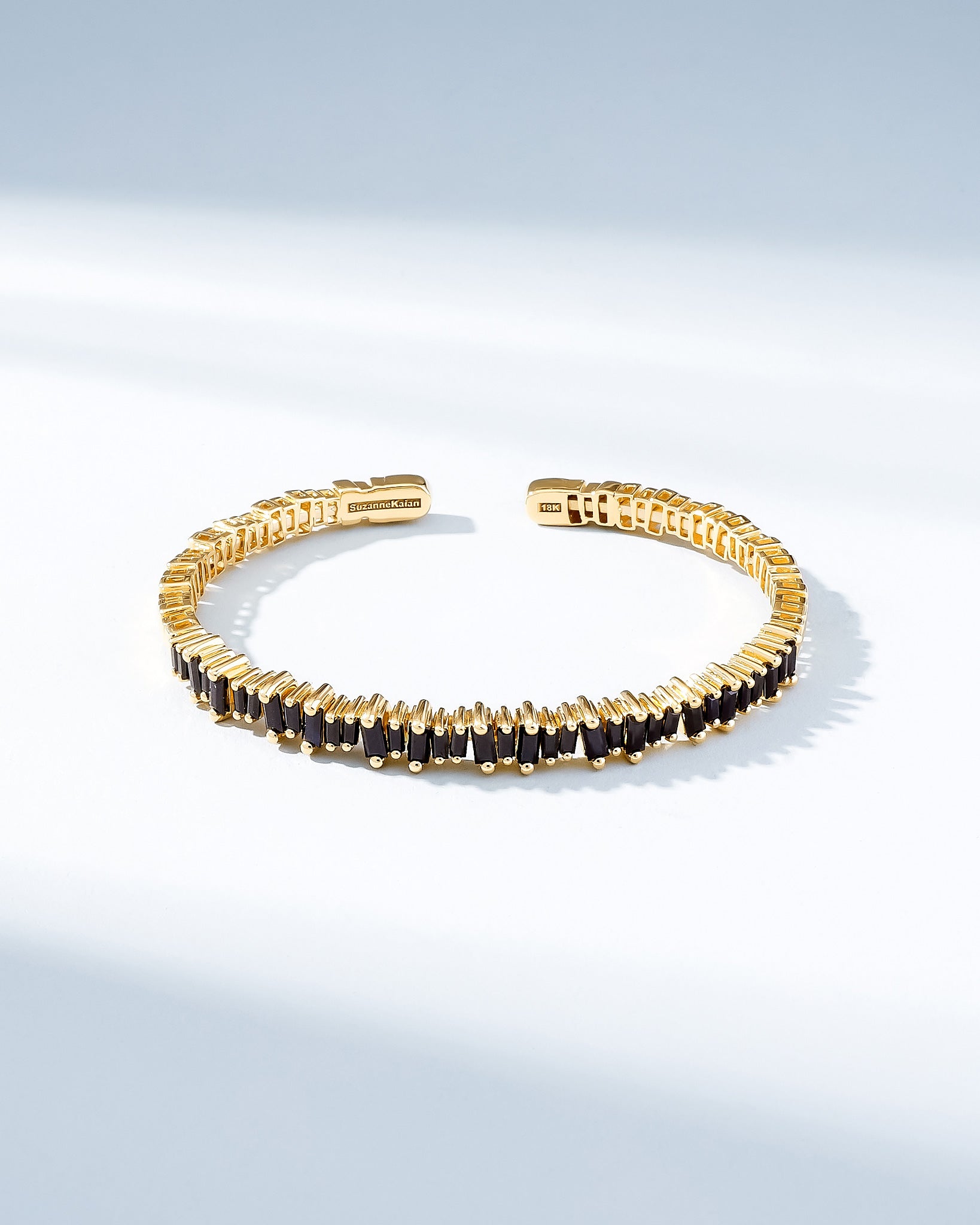 Suzanne Kalan Bold Black Sapphire Bangle in 18k yellow gold