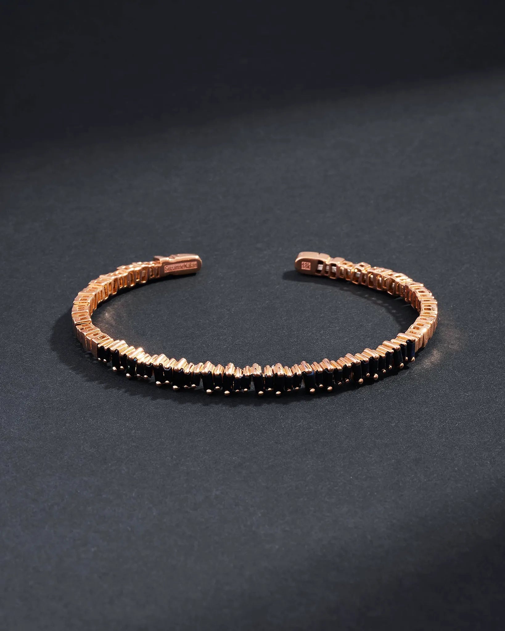 Suzanne Kalan Men's Bold Black Sapphire Bangle in 18k rose gold