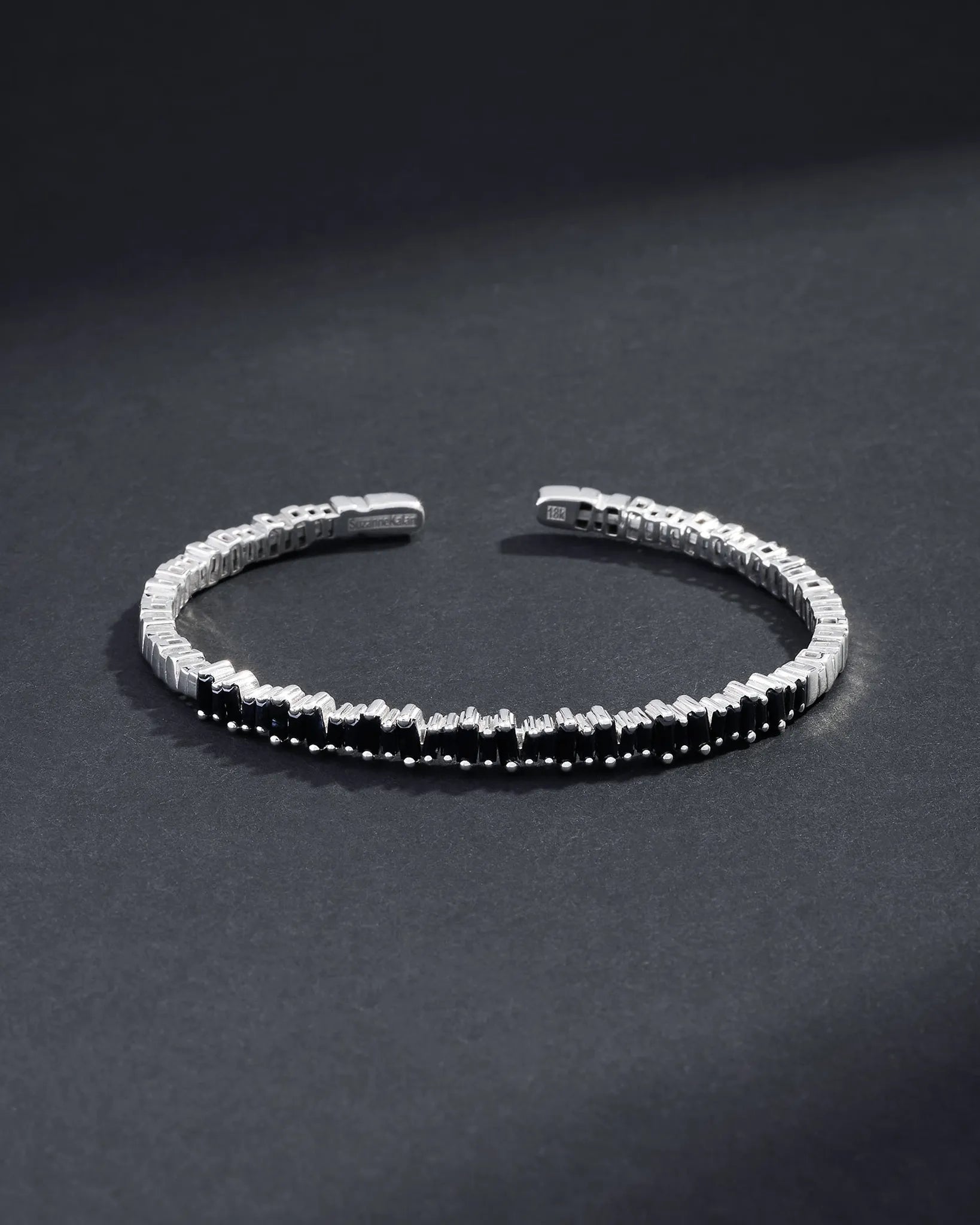 Suzanne Kalan Men's Bold Black Sapphire Bangle in 18k white gold