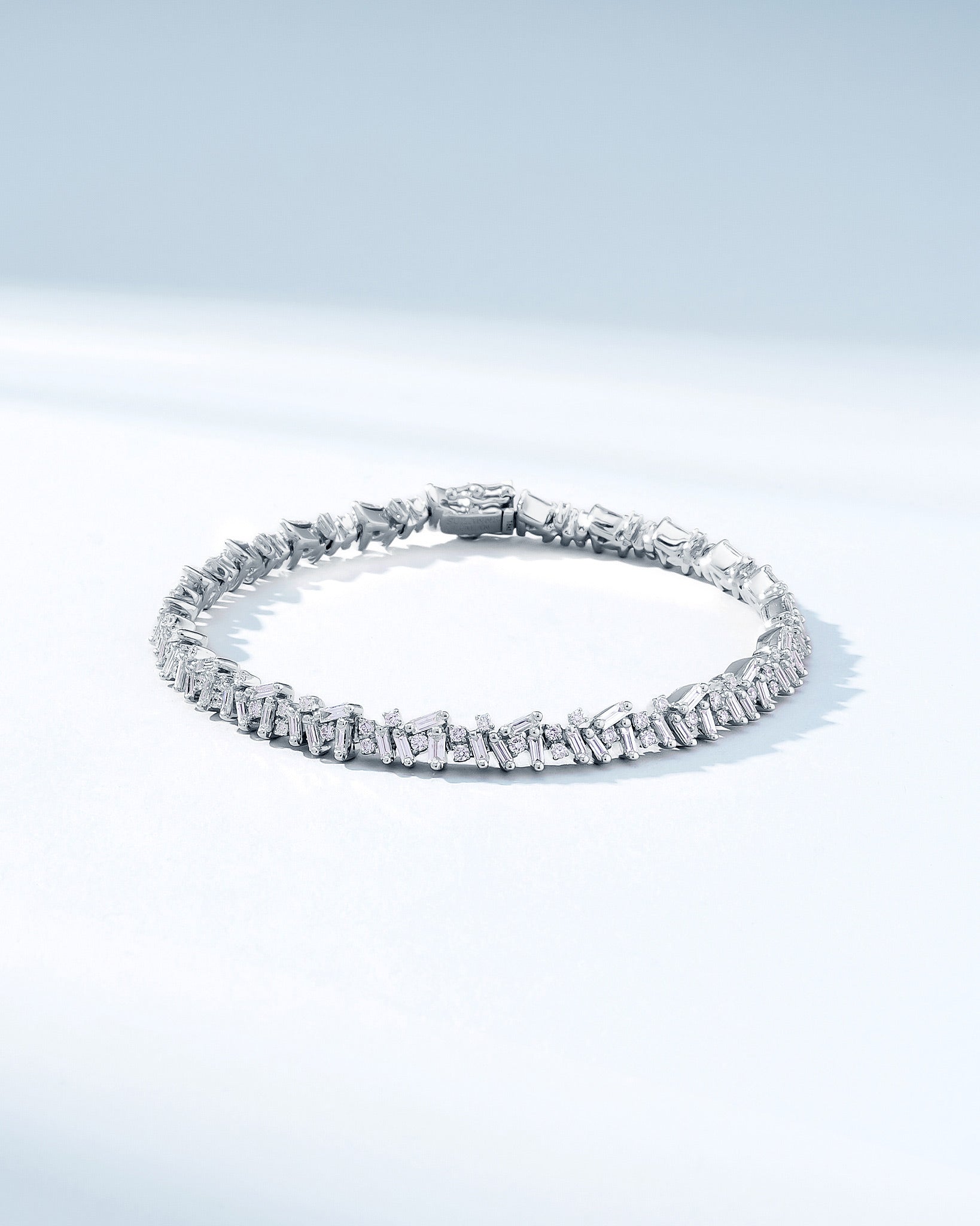 Suzanne Kalan Icon White Diamond Tennis Bracelet in 18k white gold