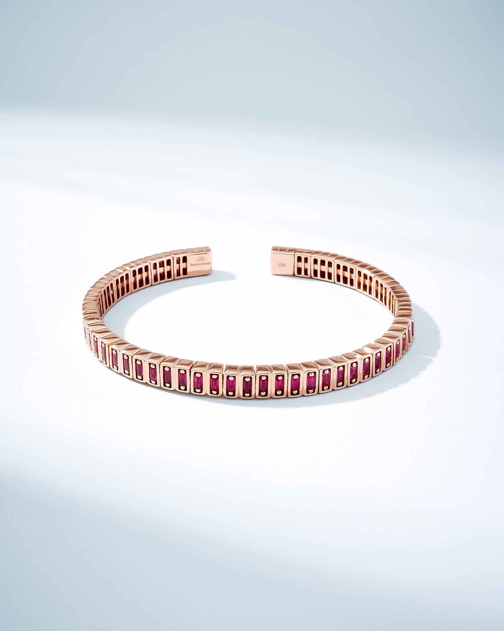 Suzanne Kalan Inlay Ruby Bangle in 18k rose gold