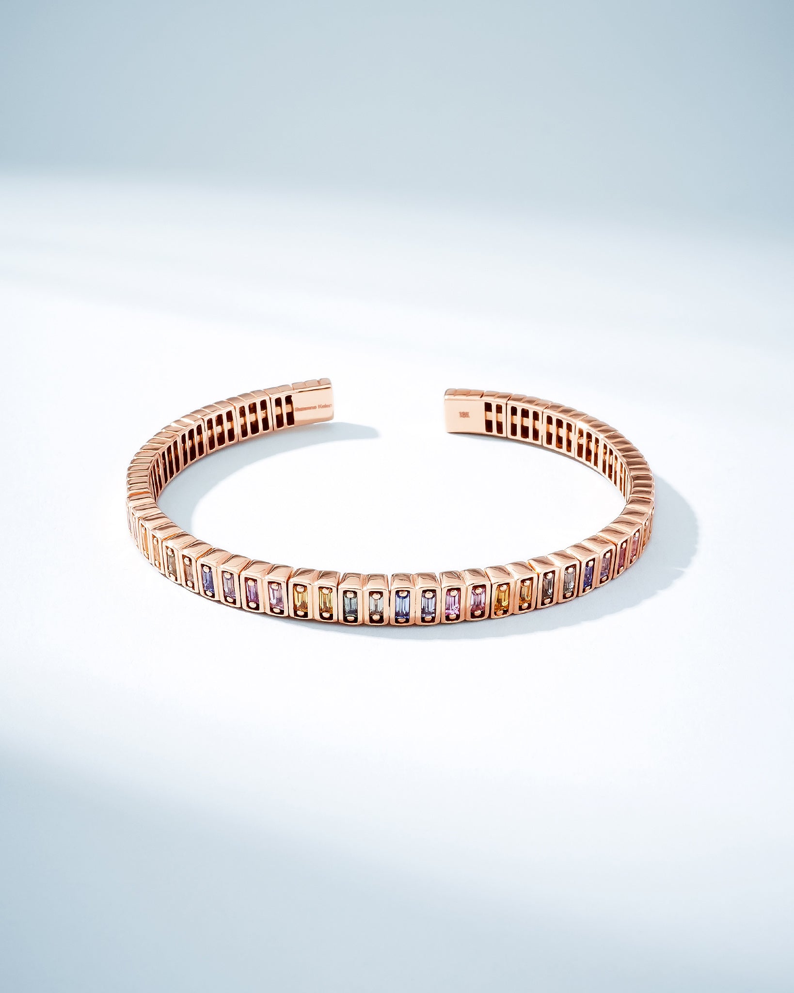 Suzanne Kalan Inlay Pastel Sapphire Bangle in 18k rose gold