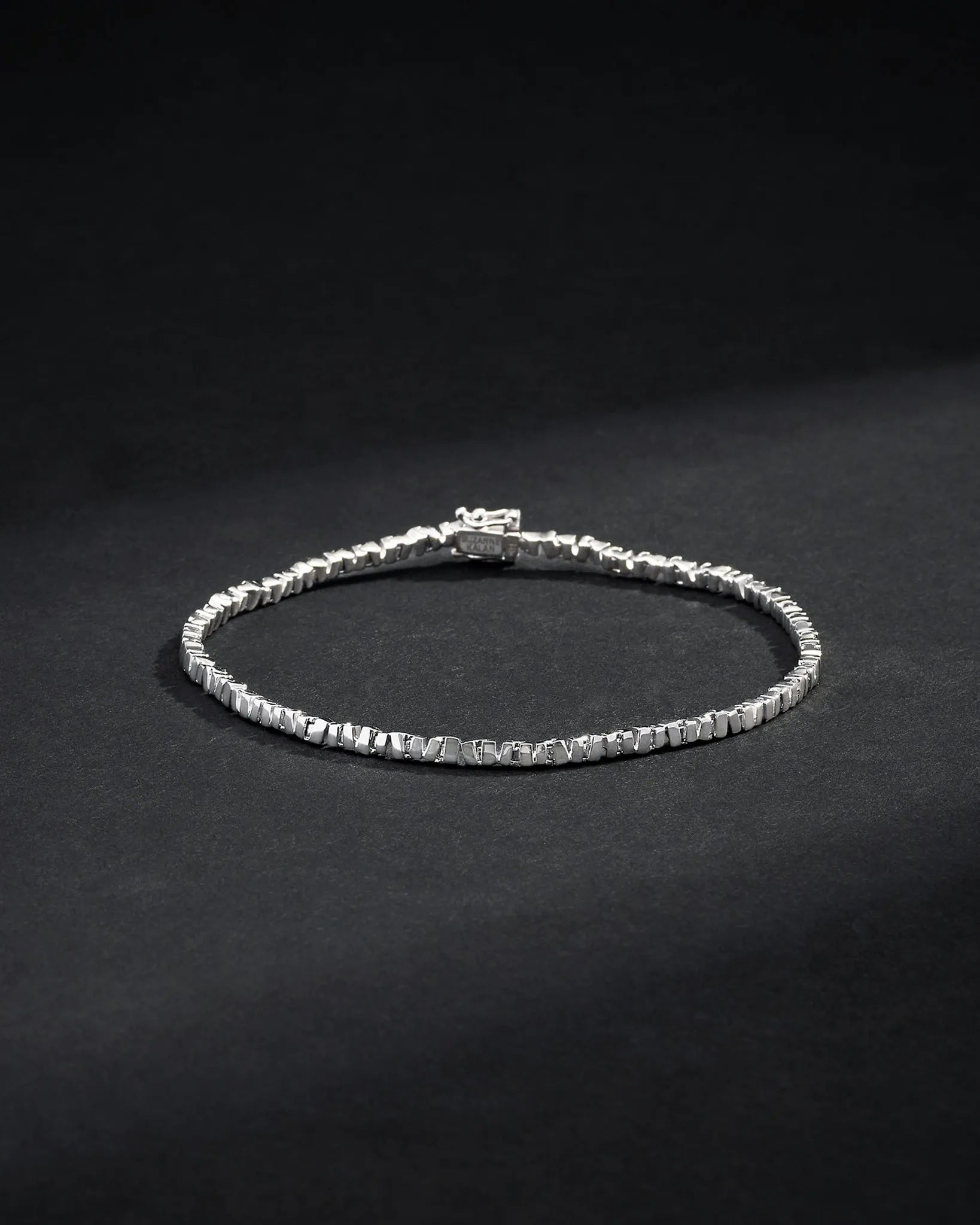 Suzanne Kalan Men's Golden Thin Tennis Bracelet in 18k white gold