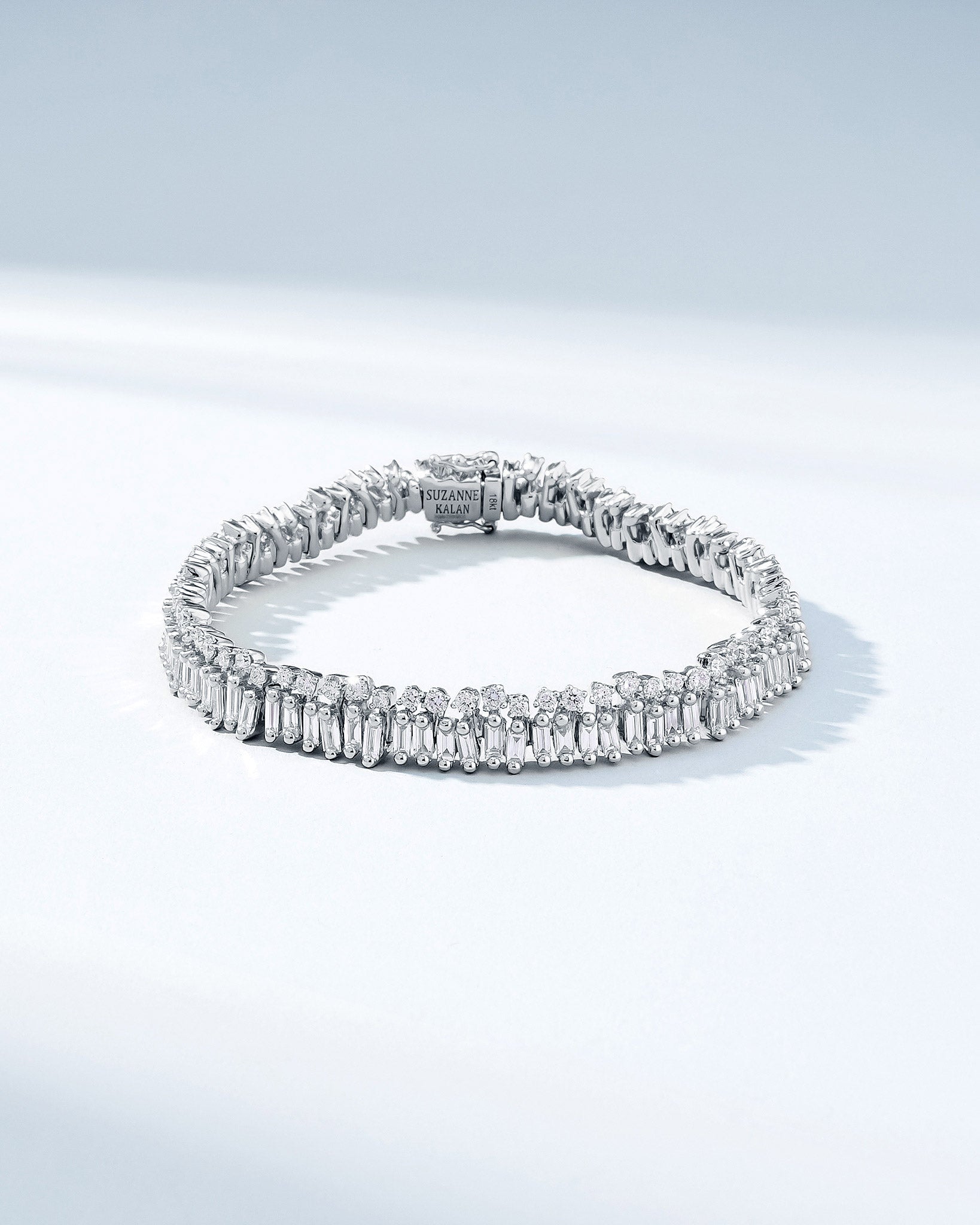 Suzanne Kalan Short Stack Diamond Tennis Bracelet in 18k white gold