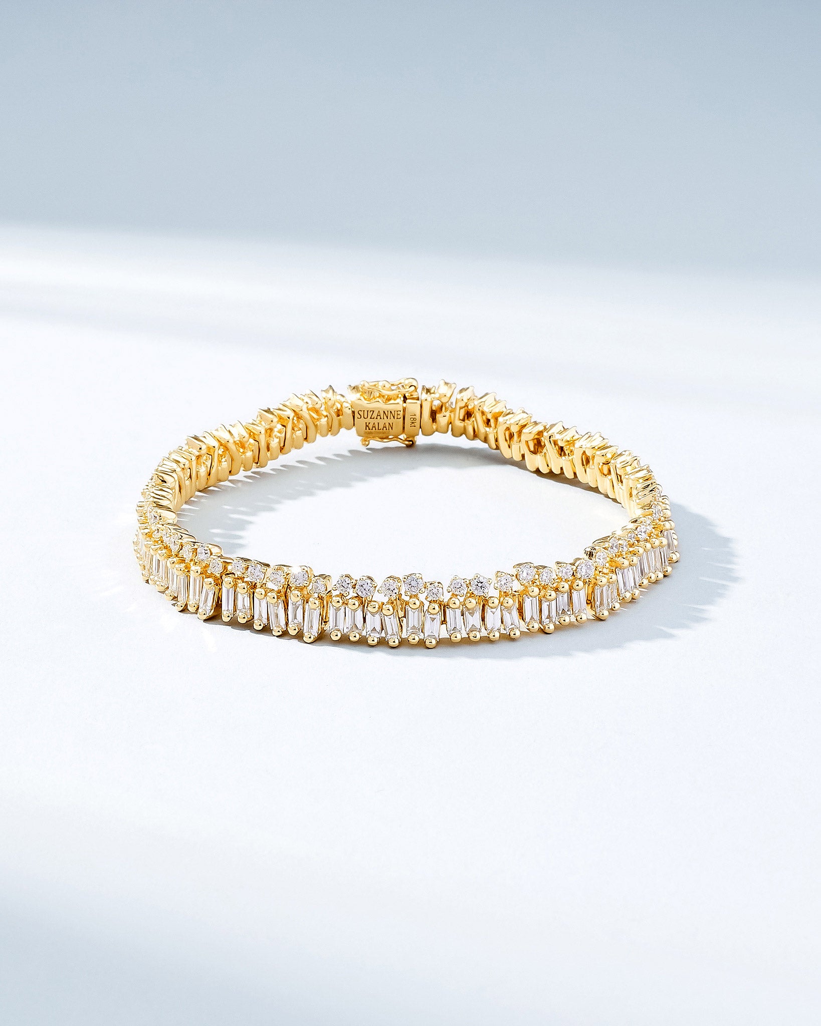 Suzanne Kalan Short Stack Diamond Tennis Bracelet in 18k yellow gold