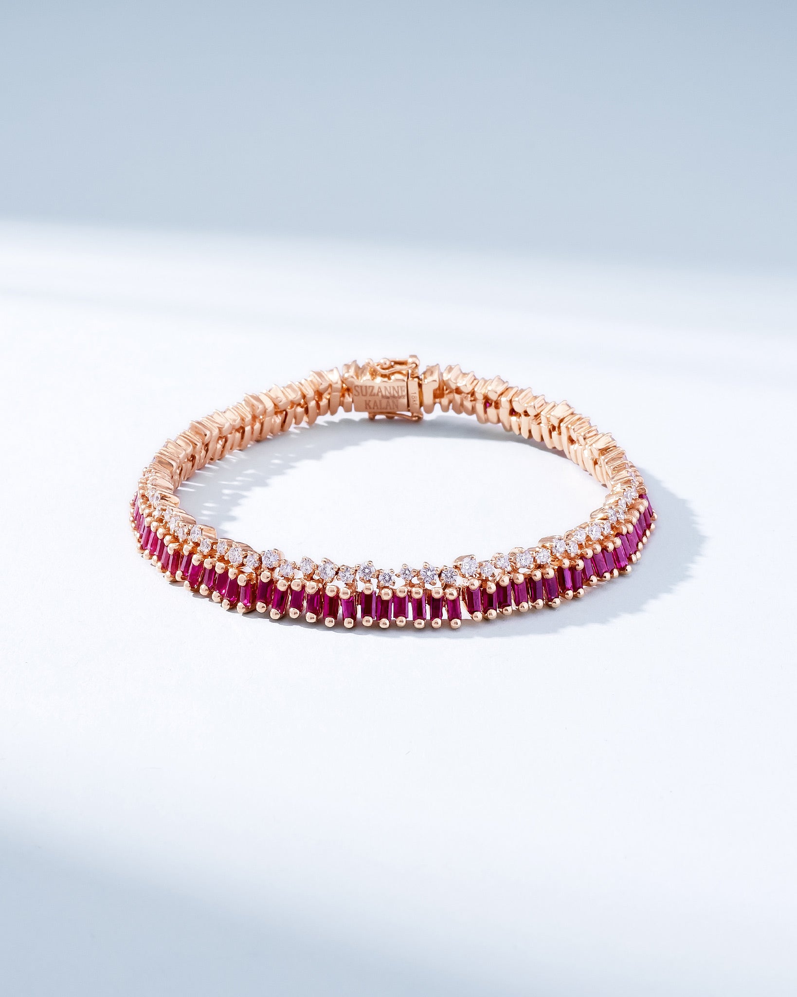 Suzanne Kalan Short Stack Ruby Tennis Bracelet in 18k rose gold