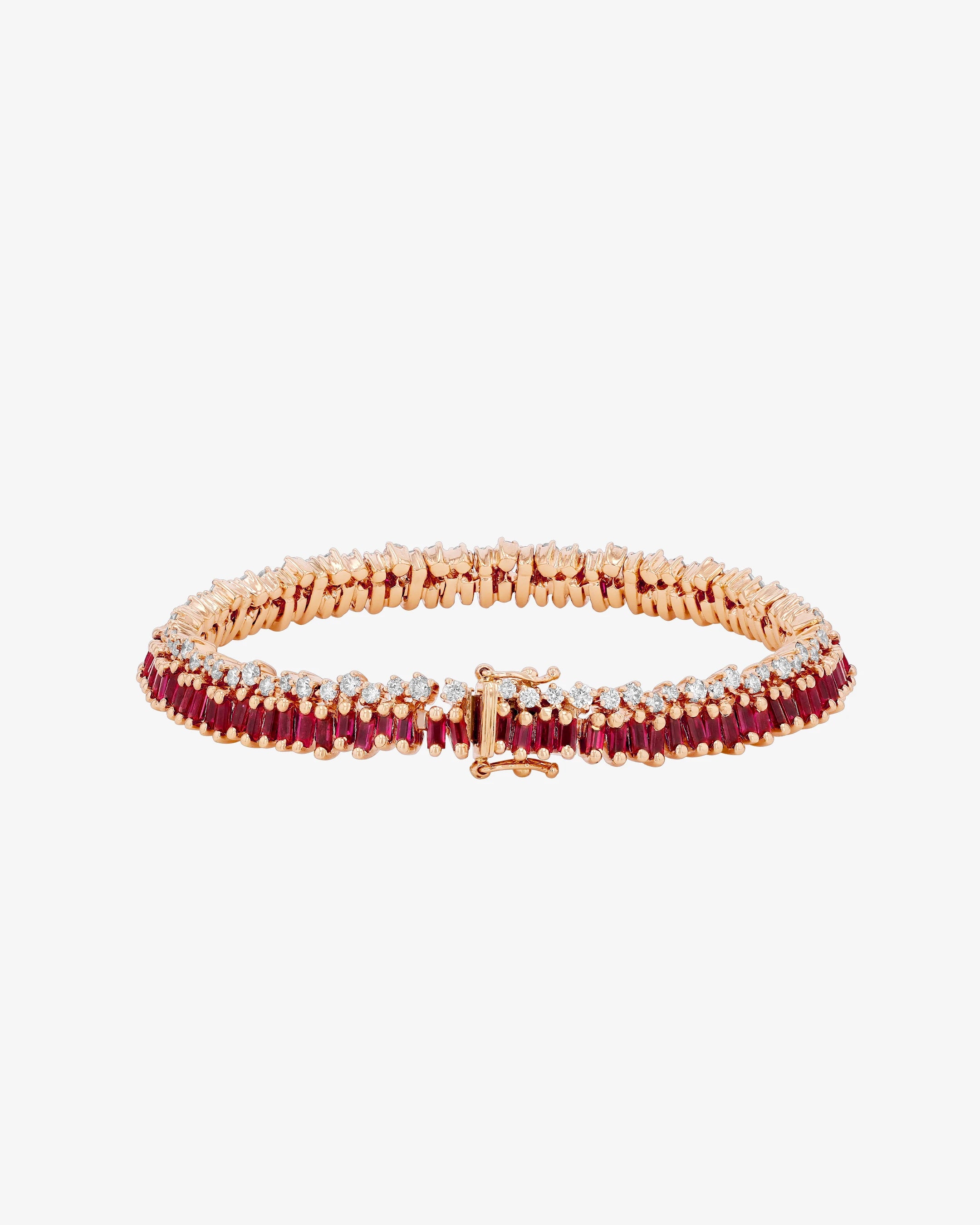 Suzanne Kalan Short Stack Ruby Tennis Bracelet in 18k rose gold