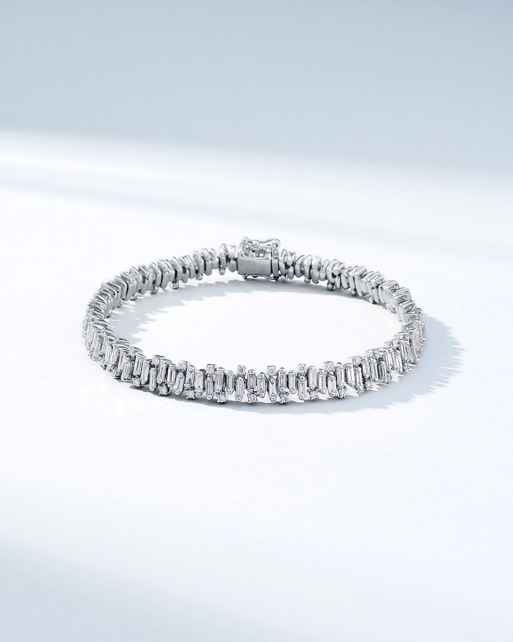 Suzanne Kalan Shimmer Diamond Tennis Bracelet in 18k white gold