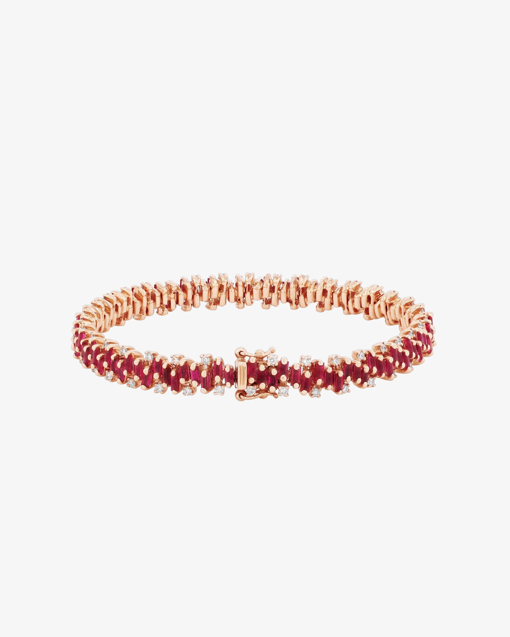 Suzanne Kalan Shimmer Ruby Tennis Bracelet in 18k rose gold
