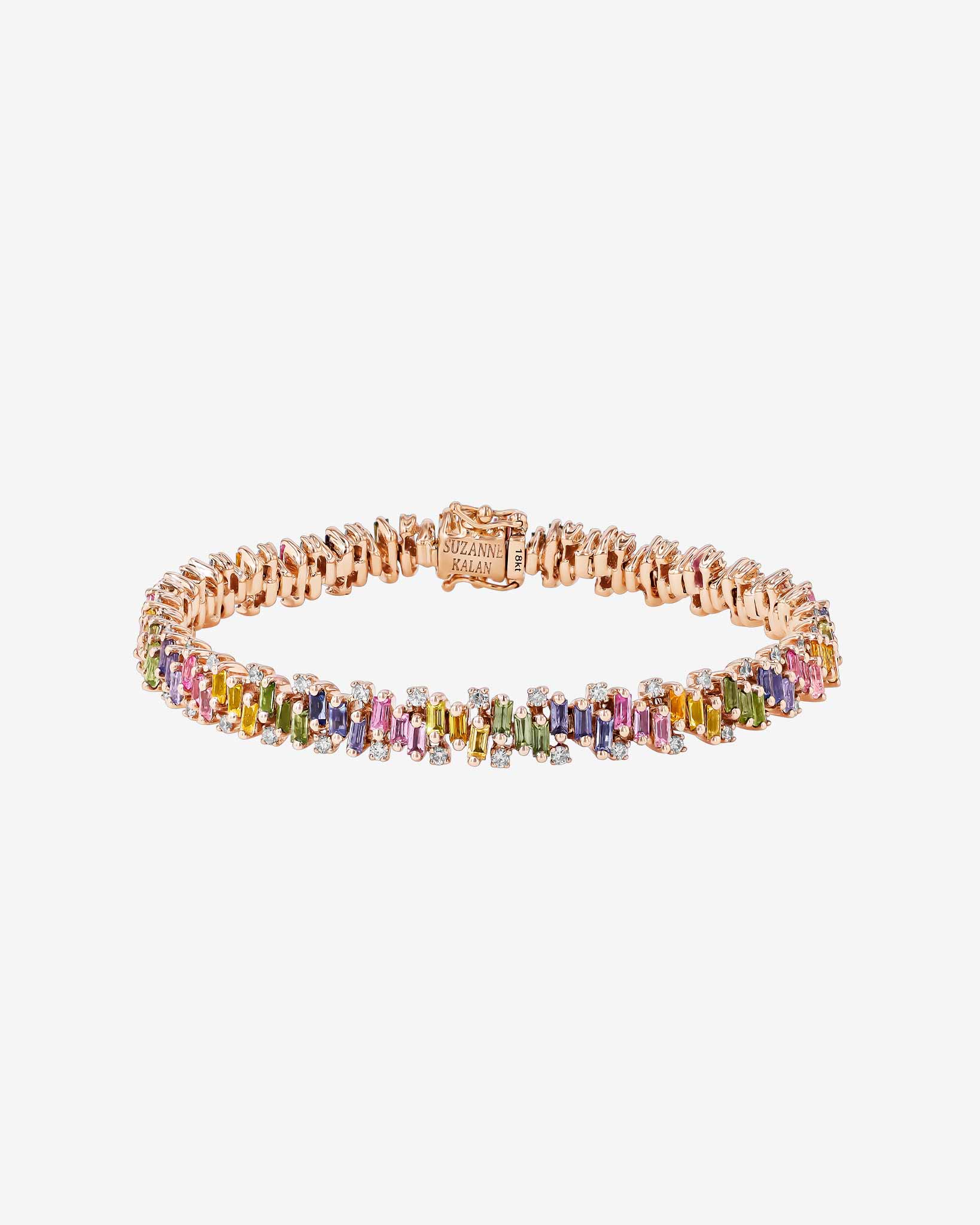 Suzanne Kalan Shimmer Pastel Sapphire Tennis Bracelet in 18k rose gold