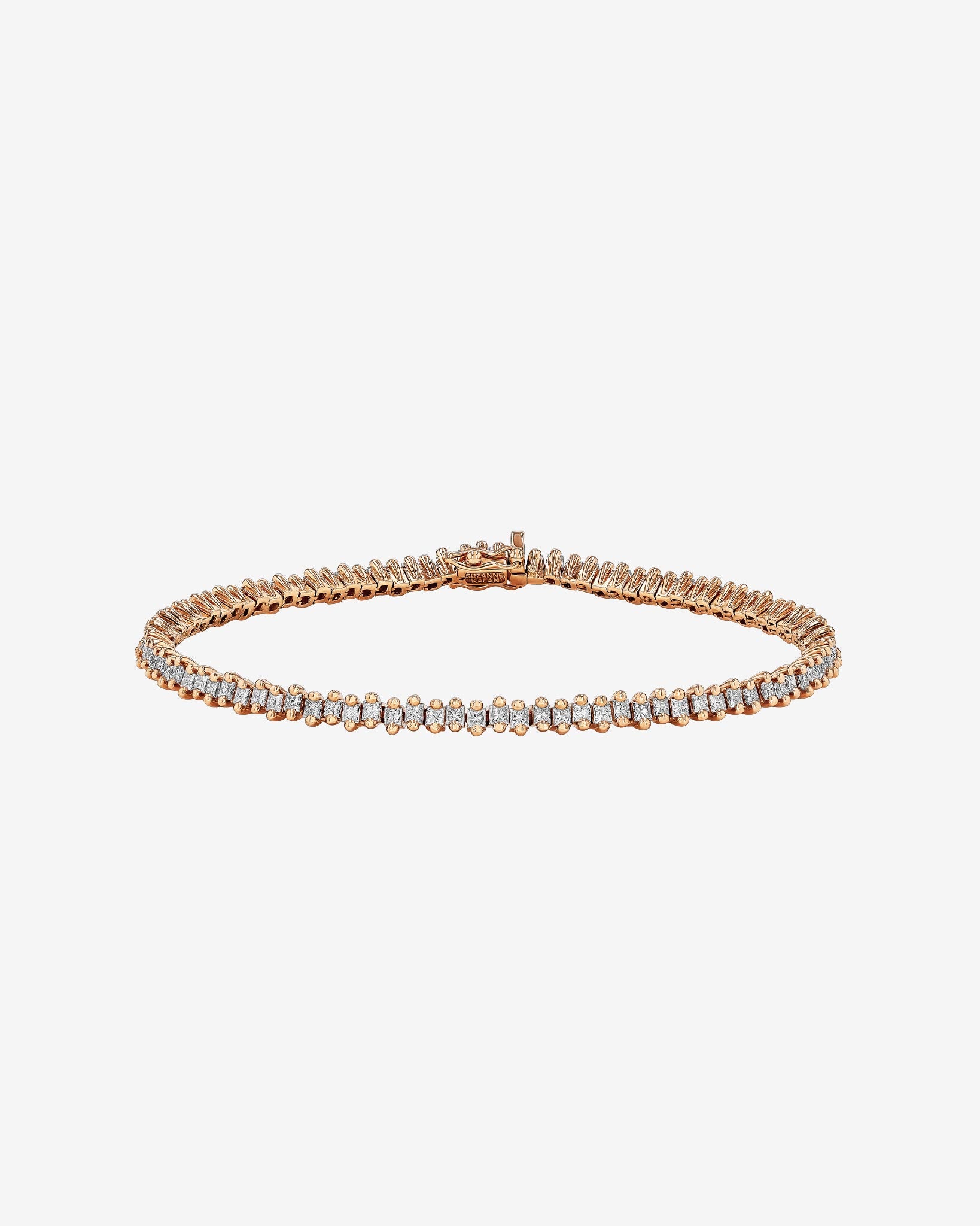 Suzanne Kalan Princess Mini Diamond Tennis Bracelet in 18k rose gold
