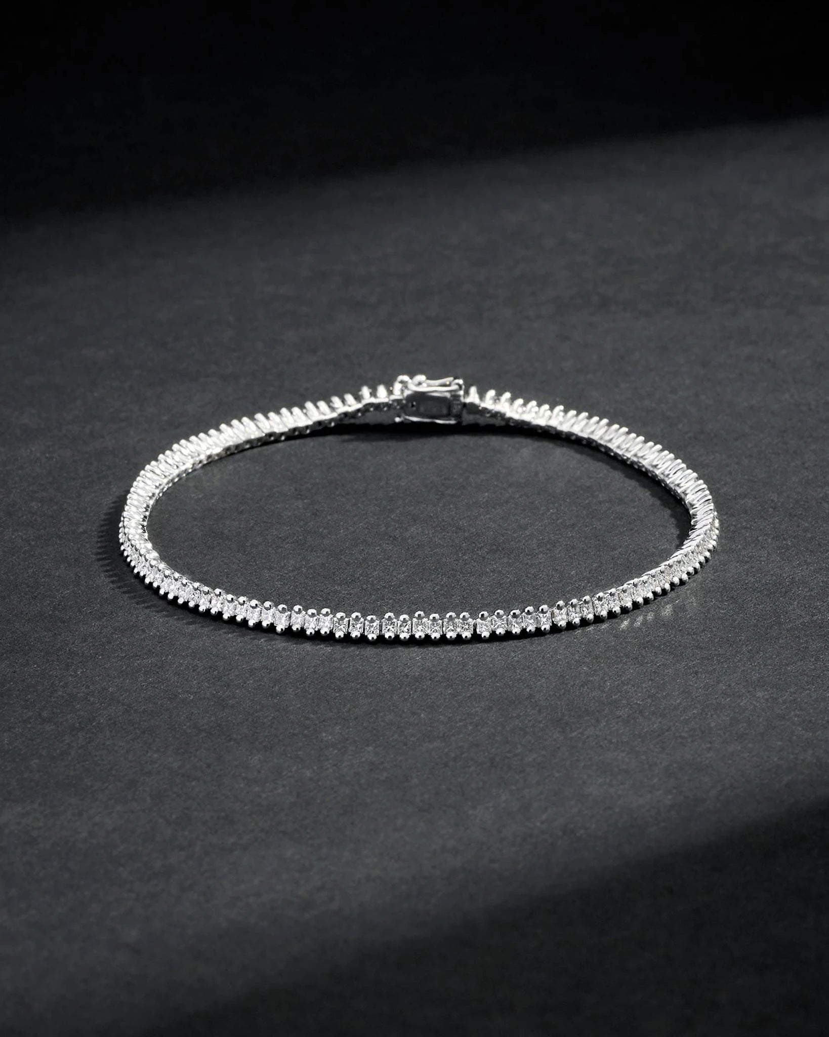 Suzanne Kalan Men's Princess Mini Diamond Tennis Bracelet in 18k white gold