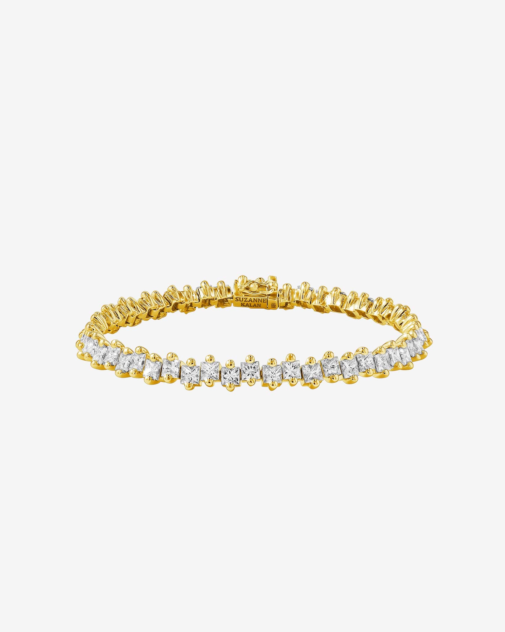 Suzanne Kalan Princess Milli Diamond Tennis Bracelet in 18k yellow gold