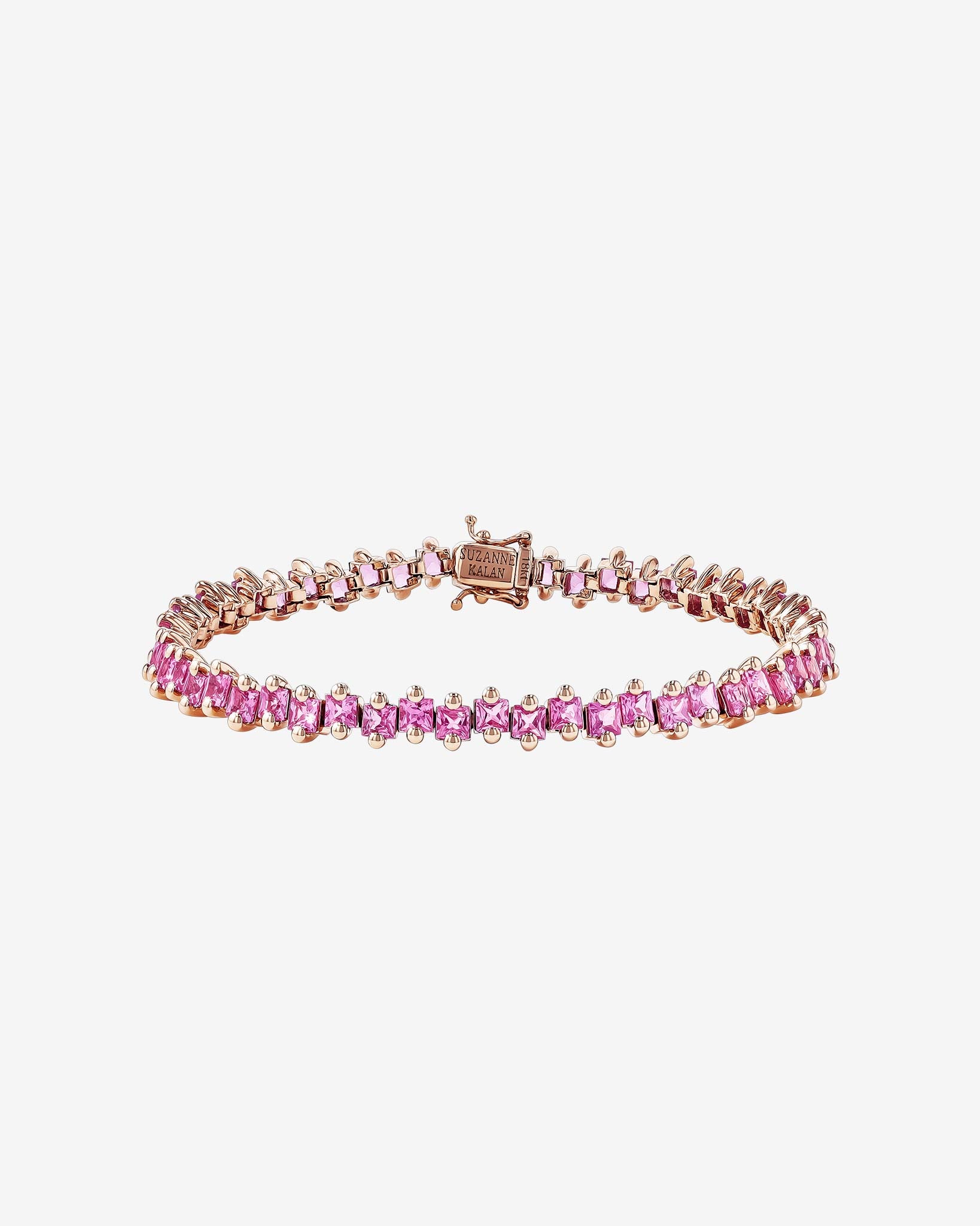 Suzanne Kalan Princess Milli Pink Sapphire Tennis Bracelet in 18k rose gold
