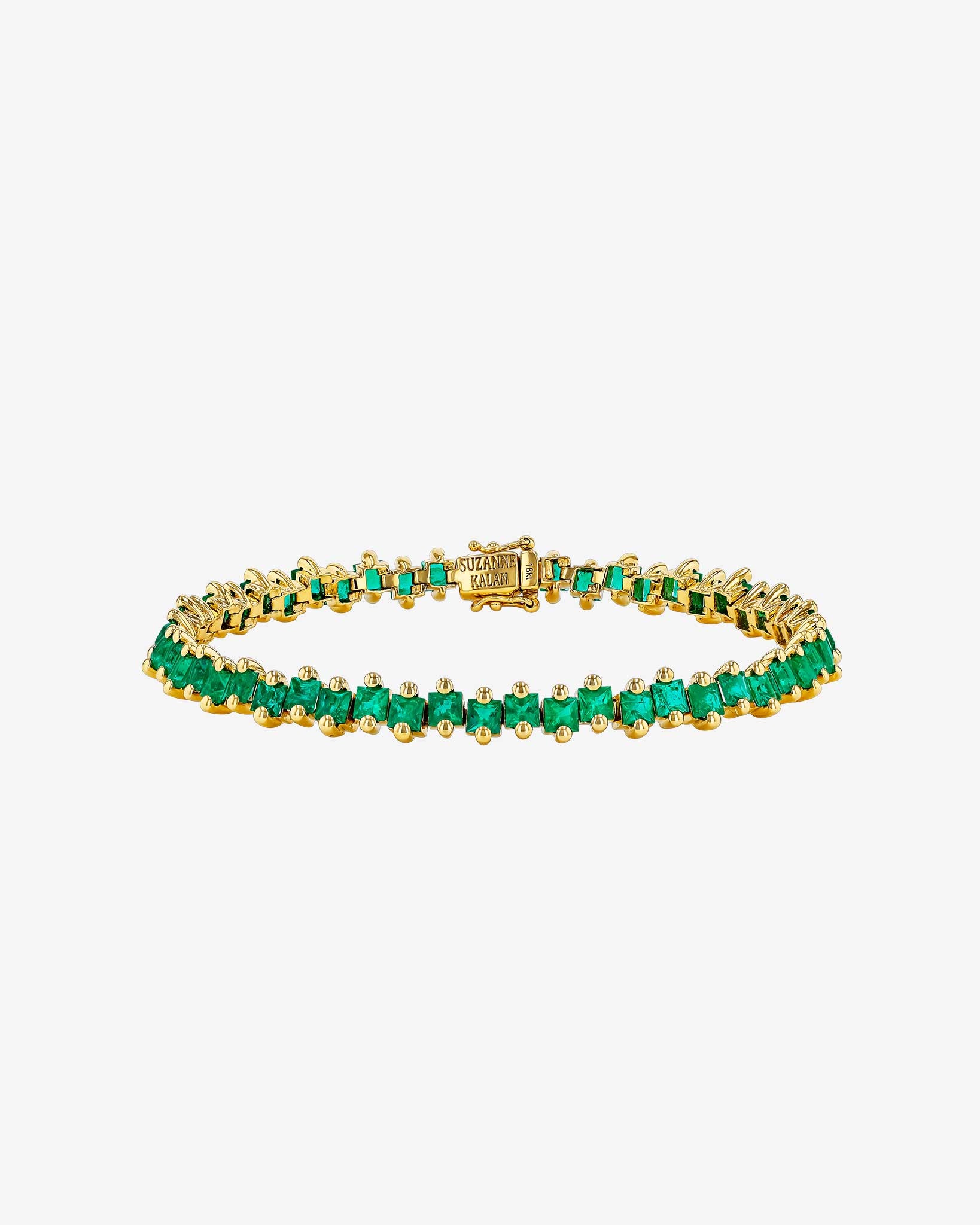 Suzanne Kalan Princess Milli Emerald Tennis Bracelet in 18k yellow gold