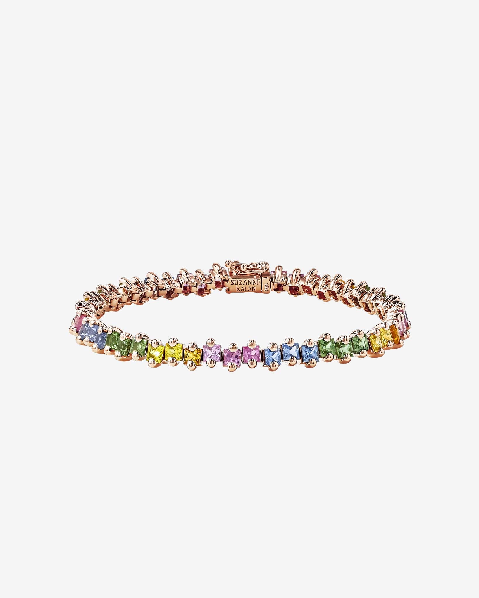 Suzanne Kalan Princess Milli Pastel Sapphire Tennis Bracelet in 18k rose gold
