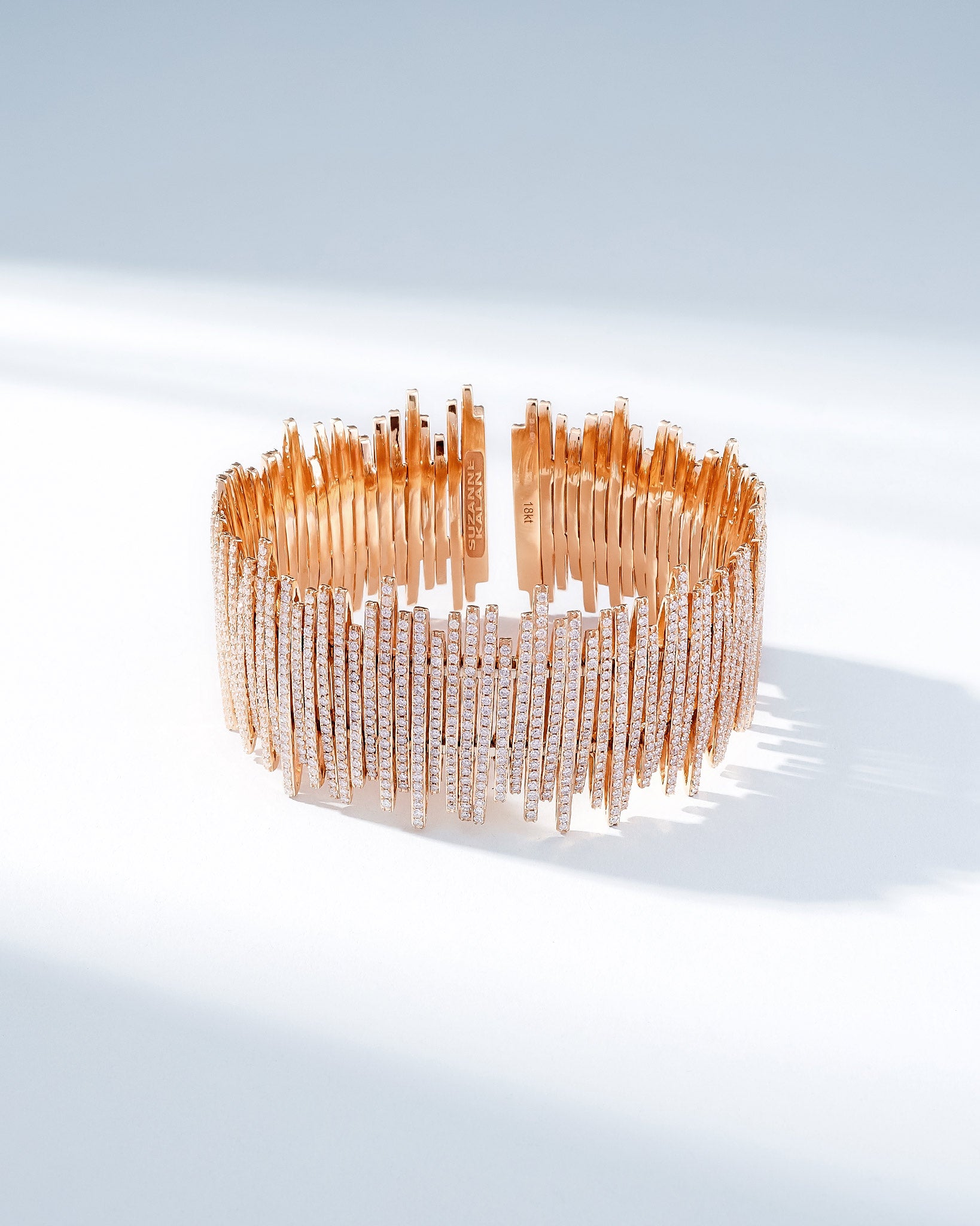 Suzanne Kalan Classic Gold Full Pave Cuff in 18k rose gold