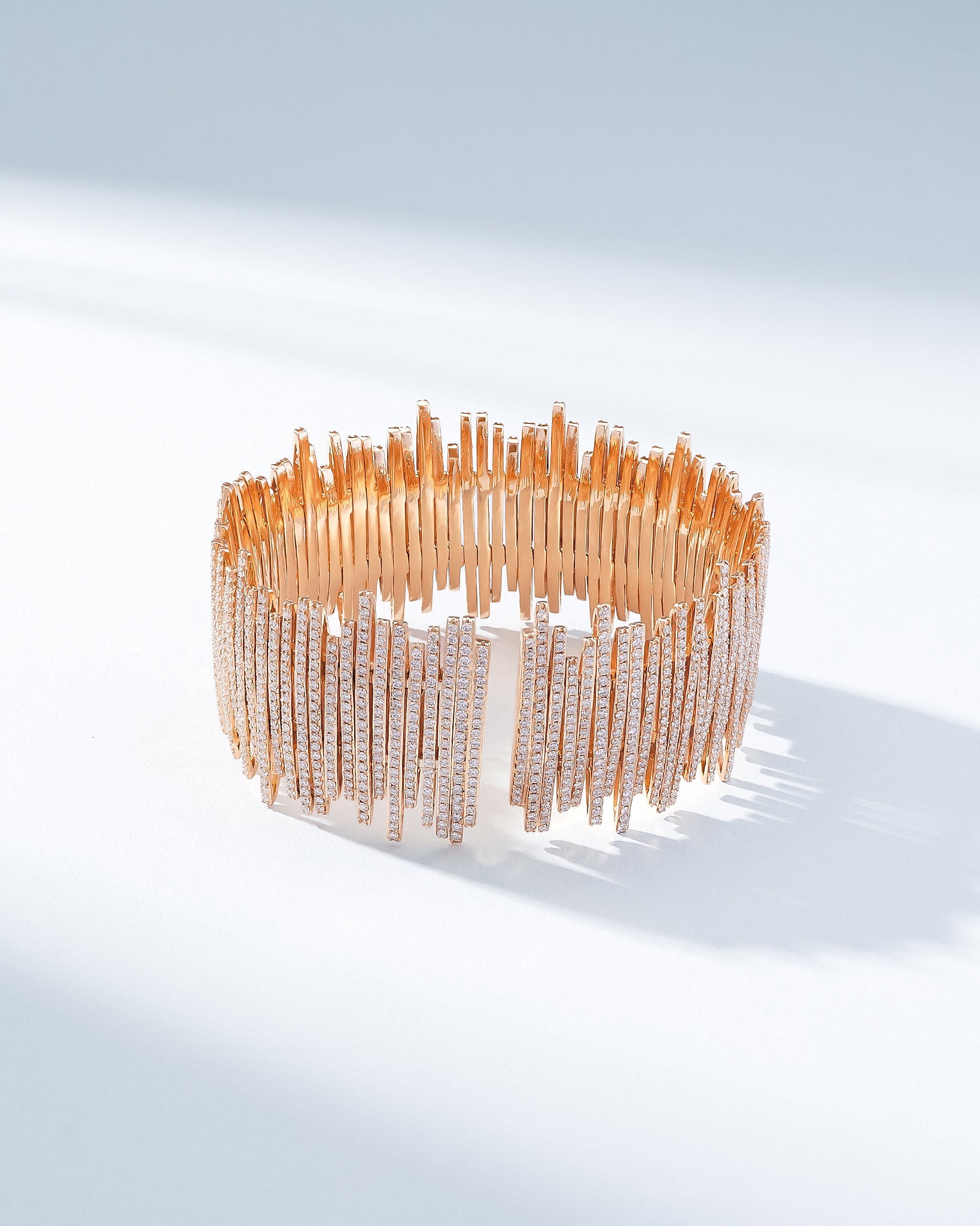 Suzanne Kalan Classic Gold Full Pave Cuff in 18k rose gold