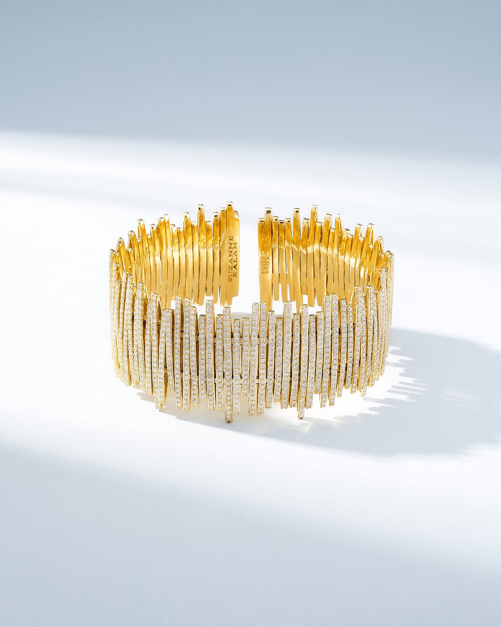 Suzanne Kalan Classic Gold Full Pave Cuff in 18k yellow gold
